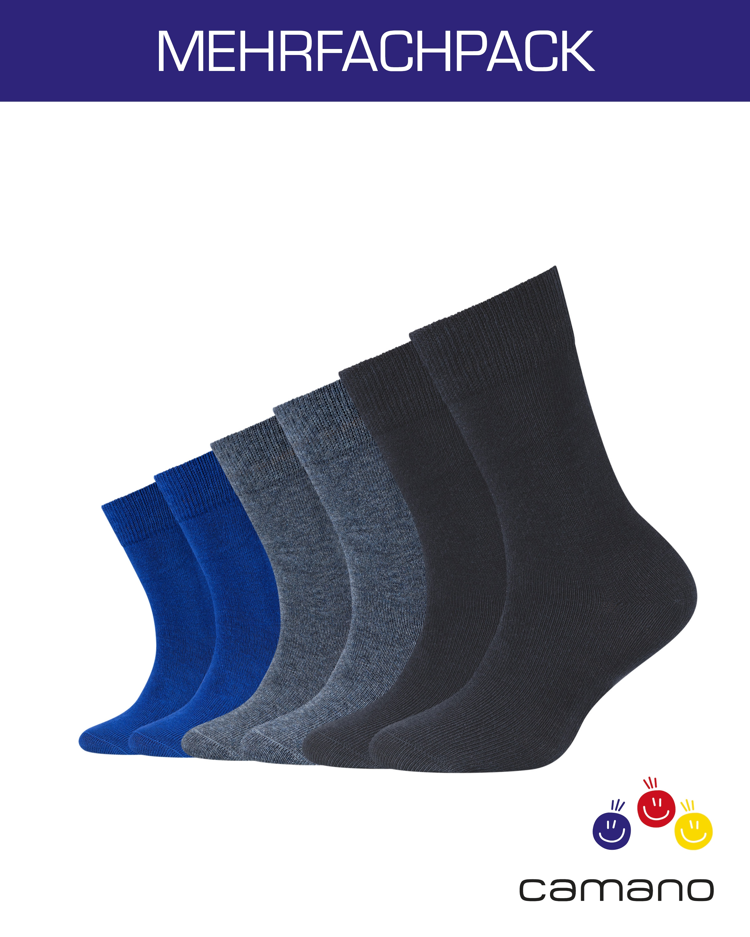 Camano Socken »ca-soft« 6 Paar,  mit Komfortbund und gepolsterten Zehen-/Fersenbereich