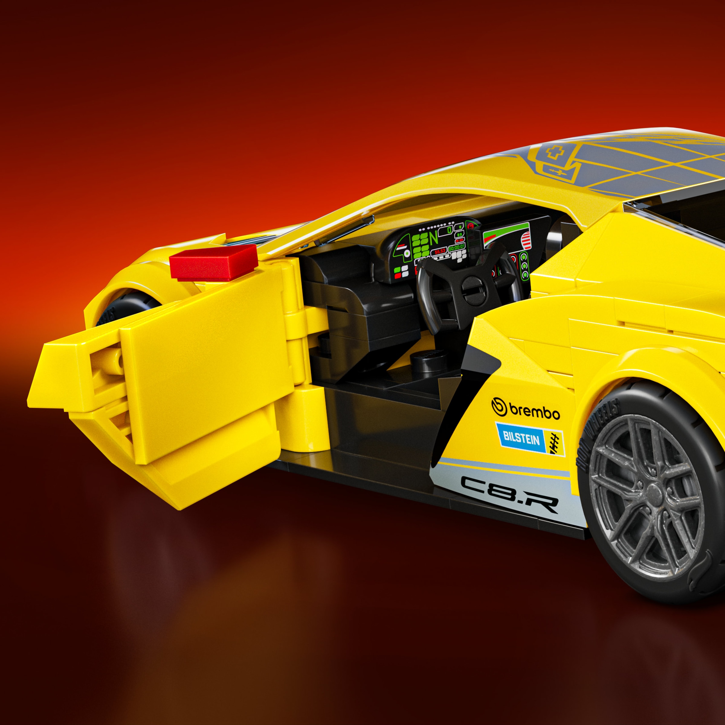 Mattel® Modellbausatz »Mattel Brick Shop Hot Wheels Speed Corvette« 261 Stk. tlg. 1:32