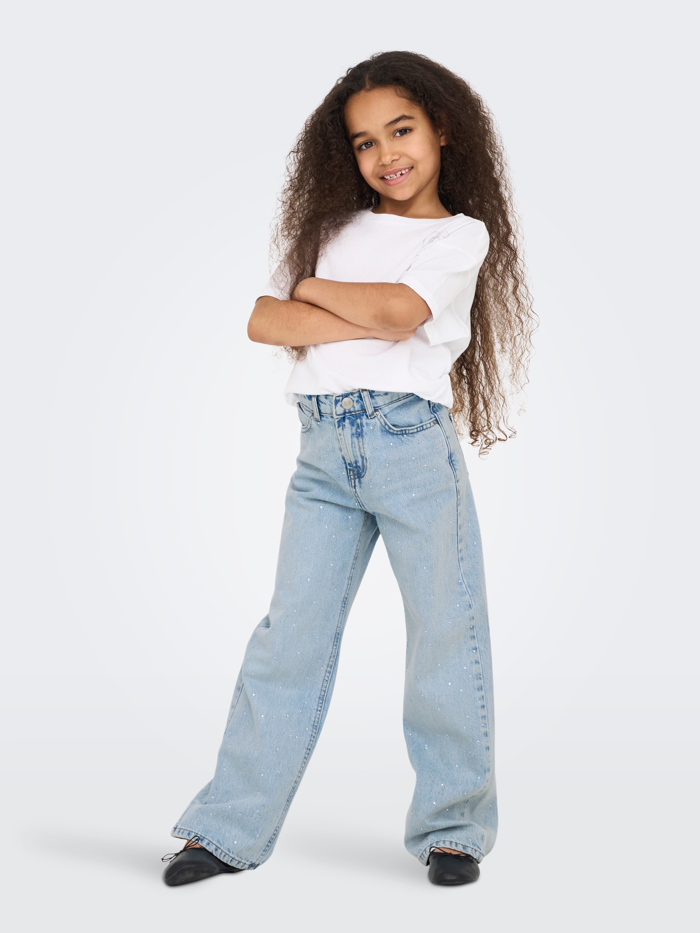 KIDS ONLY Weite Jeans »KOGCOBAIN RHINESTONE WIDE DNM AZG NOOS«