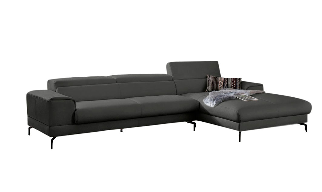 W.SCHILLIG Ecksofa »piedroo, Designsofa mit tollem Sitzkomfort, bequem, L-Form«, Kopfteilverstellung, wahlweise mit Sitztiefenverstellung, Breite 343cm