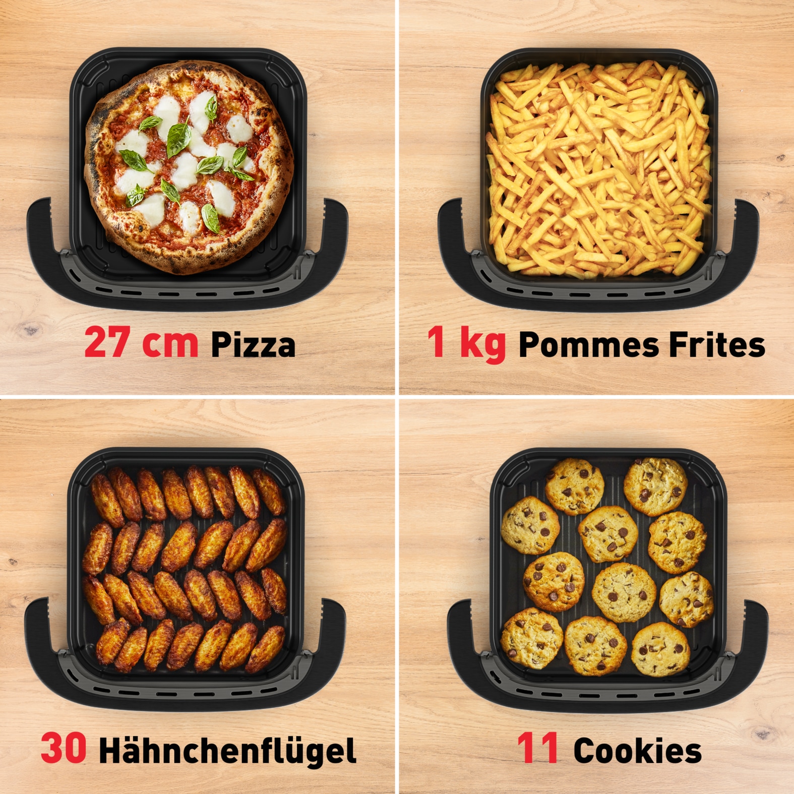 Tefal Heißluftfritteuse »FW4018 Easy Fry XL Surface mit Pizzabackfunktion«, 2200 W, Extra-Crisp-Technologie, spart Zeit und Energie, Sichtfenster, FW4018
