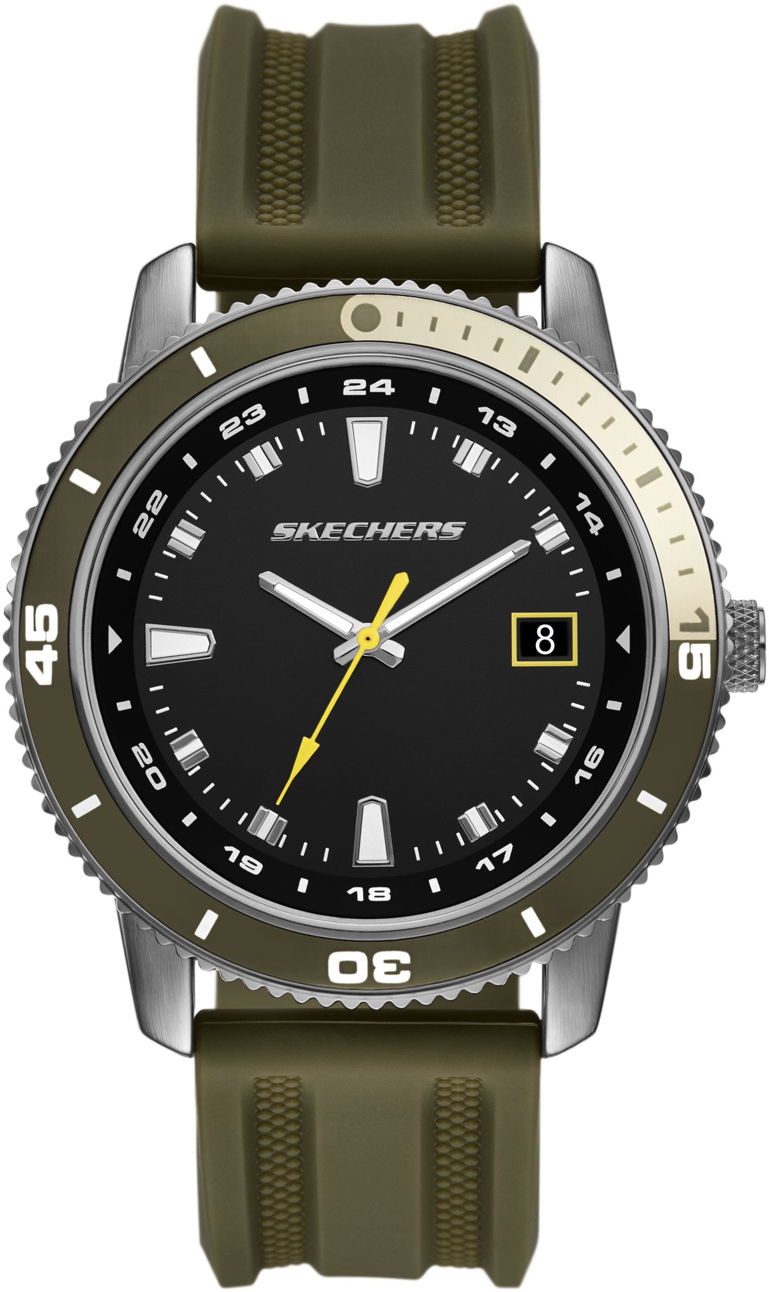 Skechers Quarzuhr »LACHMAN« Armbanduhr, Herrenuhr, Silikonarmband, analog, Tag