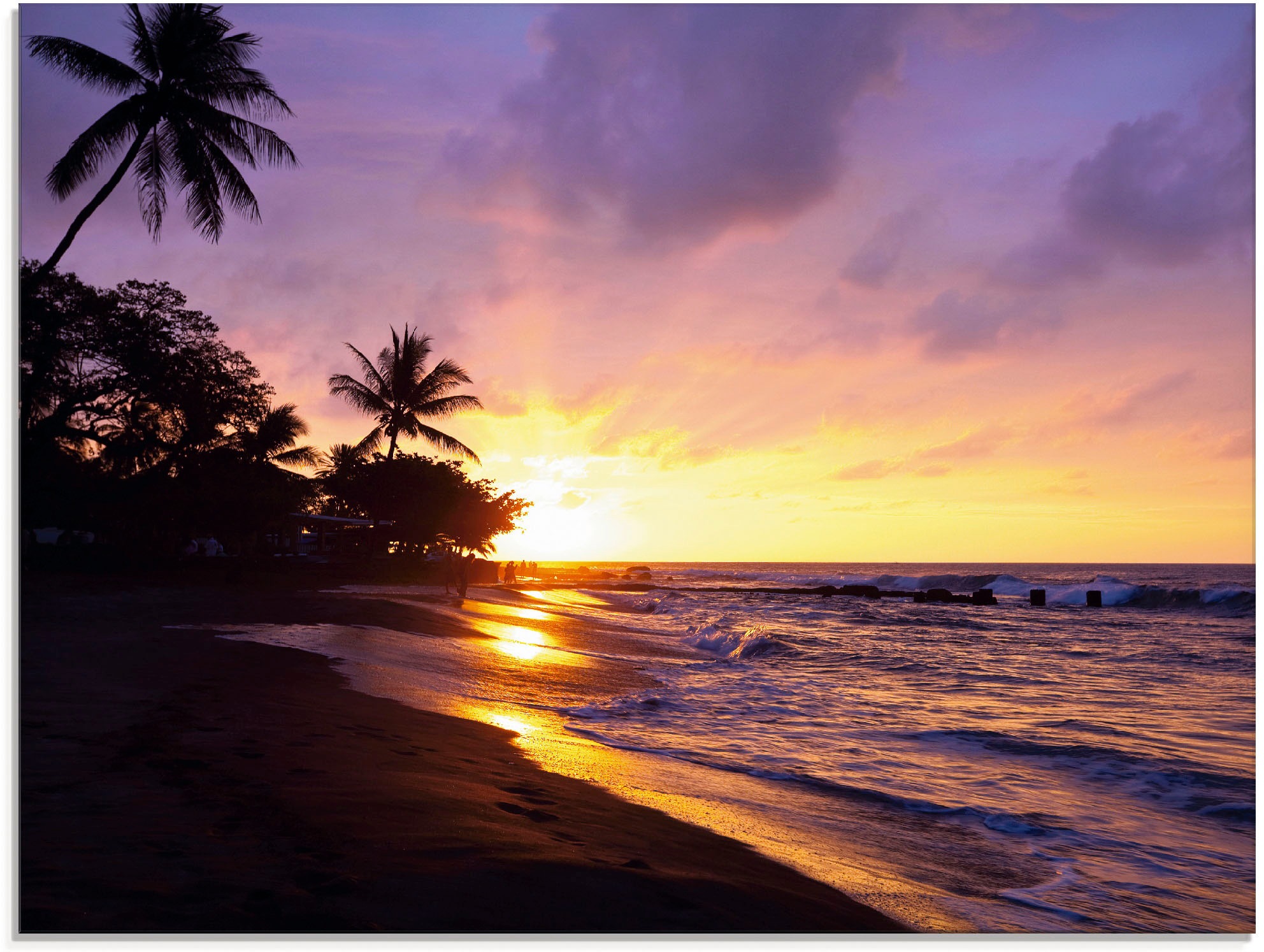 Artland Glasbild »Tropischer Strand«, Sonnenaufgang & -untergang, (1 St.)