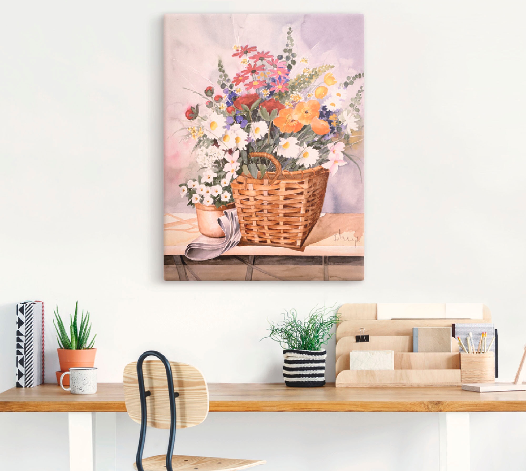 Artland Leinwandbild »Stillleben mit Kürbissen« Blumen 1 Stk. tlg. auf Holzrahmen gespannt