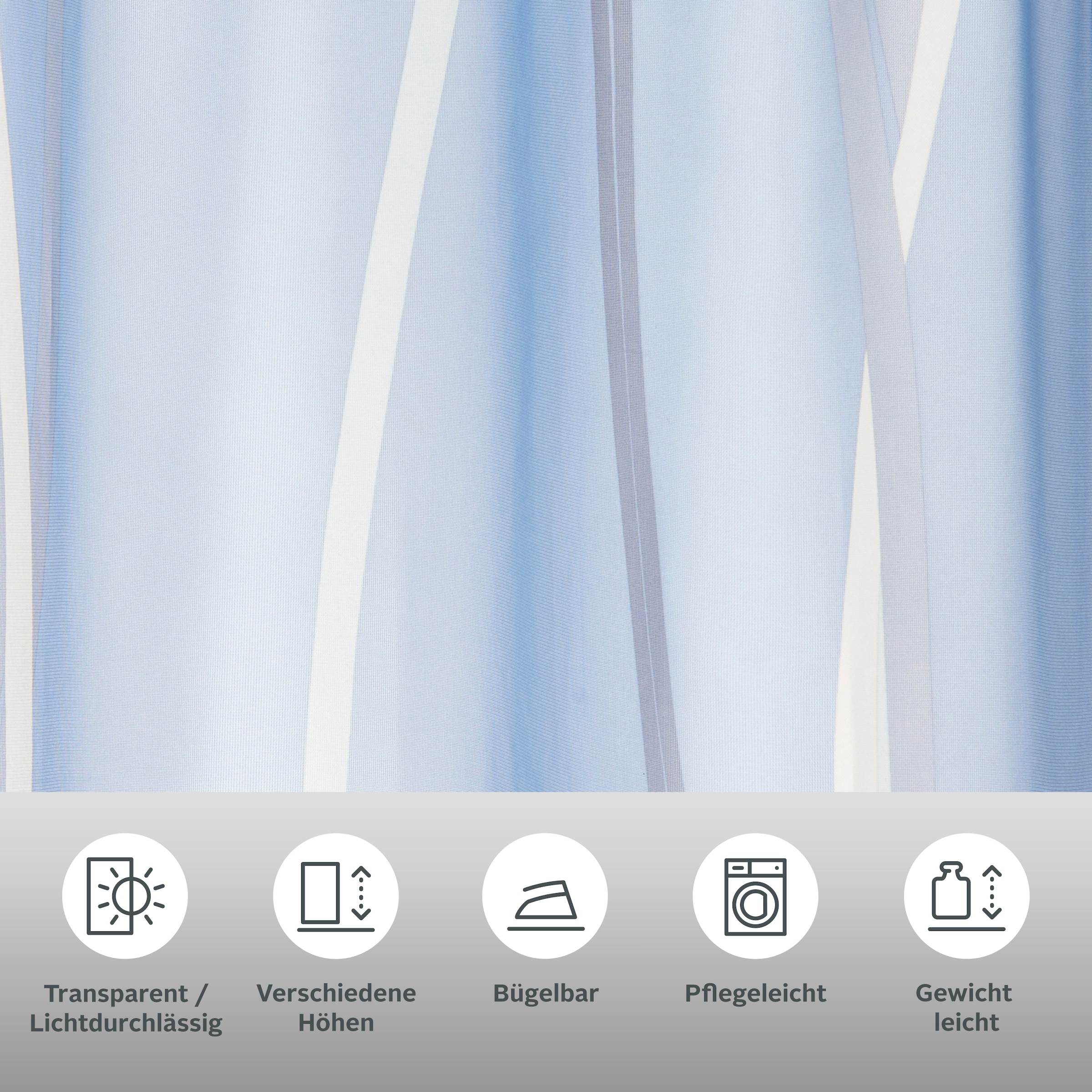 OTTO home Gardine »Dimona« Schlaufen 2 Stk. tlg. 2er-Set, Voile, Polyester, Wellen