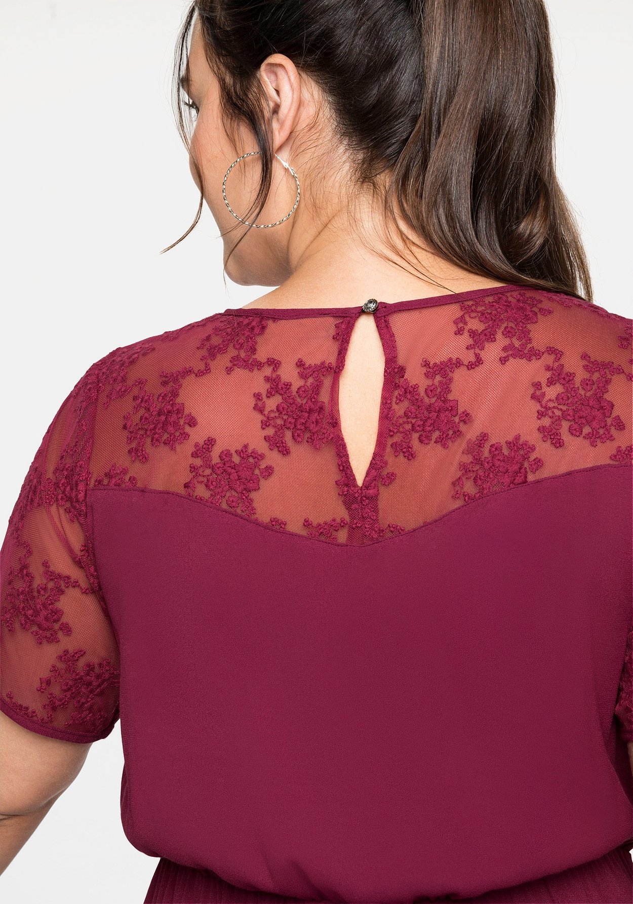 Sheego Abendkleid »Abendkleid in Maxilänge, mit Spitzeneinsatz«