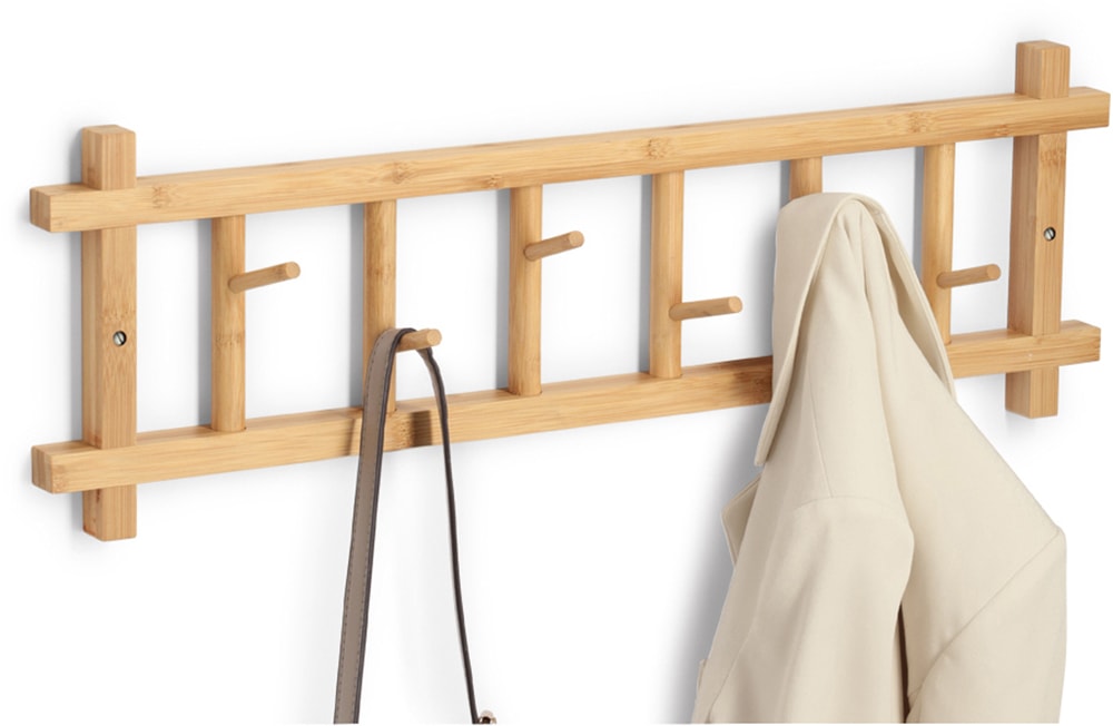 Zeller Present Garderobenleiste »Wandgarderobe, Bambus« hochwertiges Material, 6 Haken