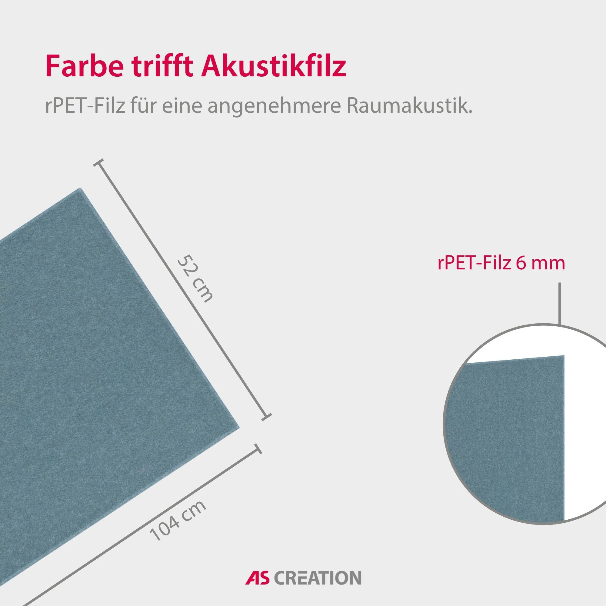 Architects Paper Schallschutzpaneel »A.S. Création Modular Wall Akustikpaneel Filz« 1 tlg. Einfarbiges Akustikpaneel aus recyceltem PET-Filz