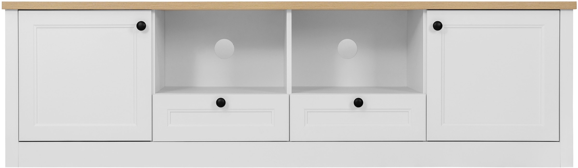 OTTO home TV-Board »Ismund« aus MDF, mit Holz-Zierleiste, schwarzem Metallgriff, Breite 180 cm