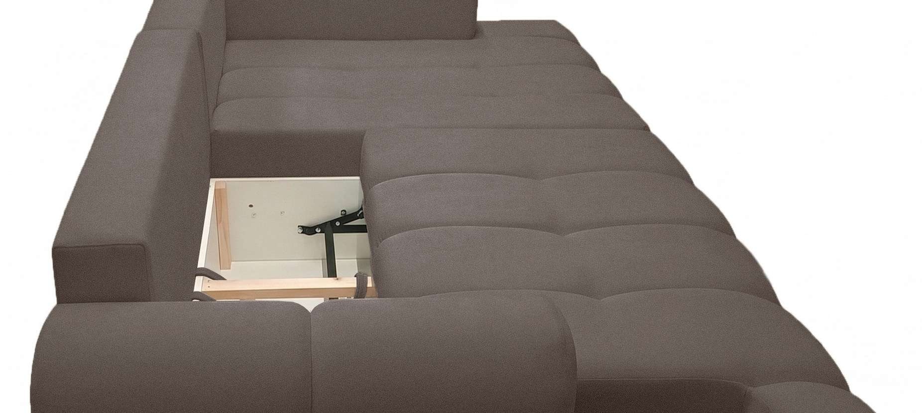 OTTO home Ecksofa »LIOORA Schlafsofa mit Bettkasten, Breite 265 cm, Verlässliche Qualität« L-Form mit Bettfunktion und Bettkasten, Recamiere rechts/links