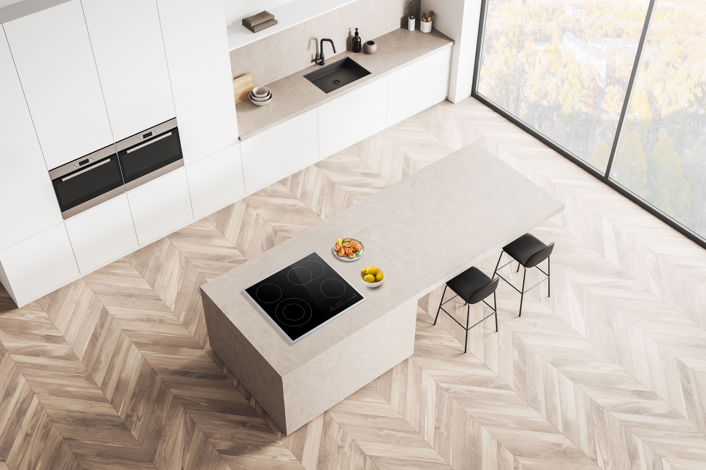 Hanseatic Elektro-Kochfeld »HC66072TS« Zweikreis und Bräterzone - für flexibles Kochen