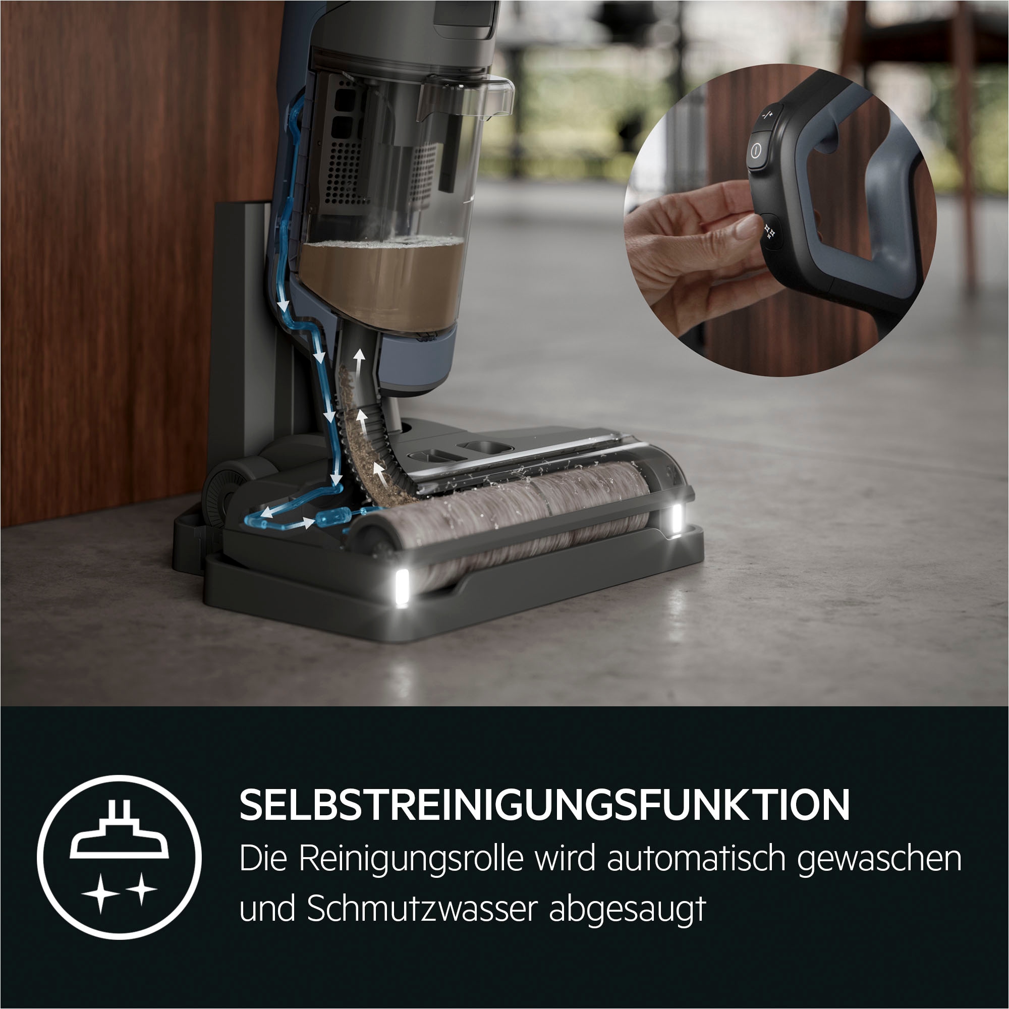 AEG Nass-Trocken-Akkusauger »ULTIMATE 8000 WET&DRY (AW81U3DB)«, mit Wischfunktion, wet&dry, kabellos, beutellos, Selbstreinigung