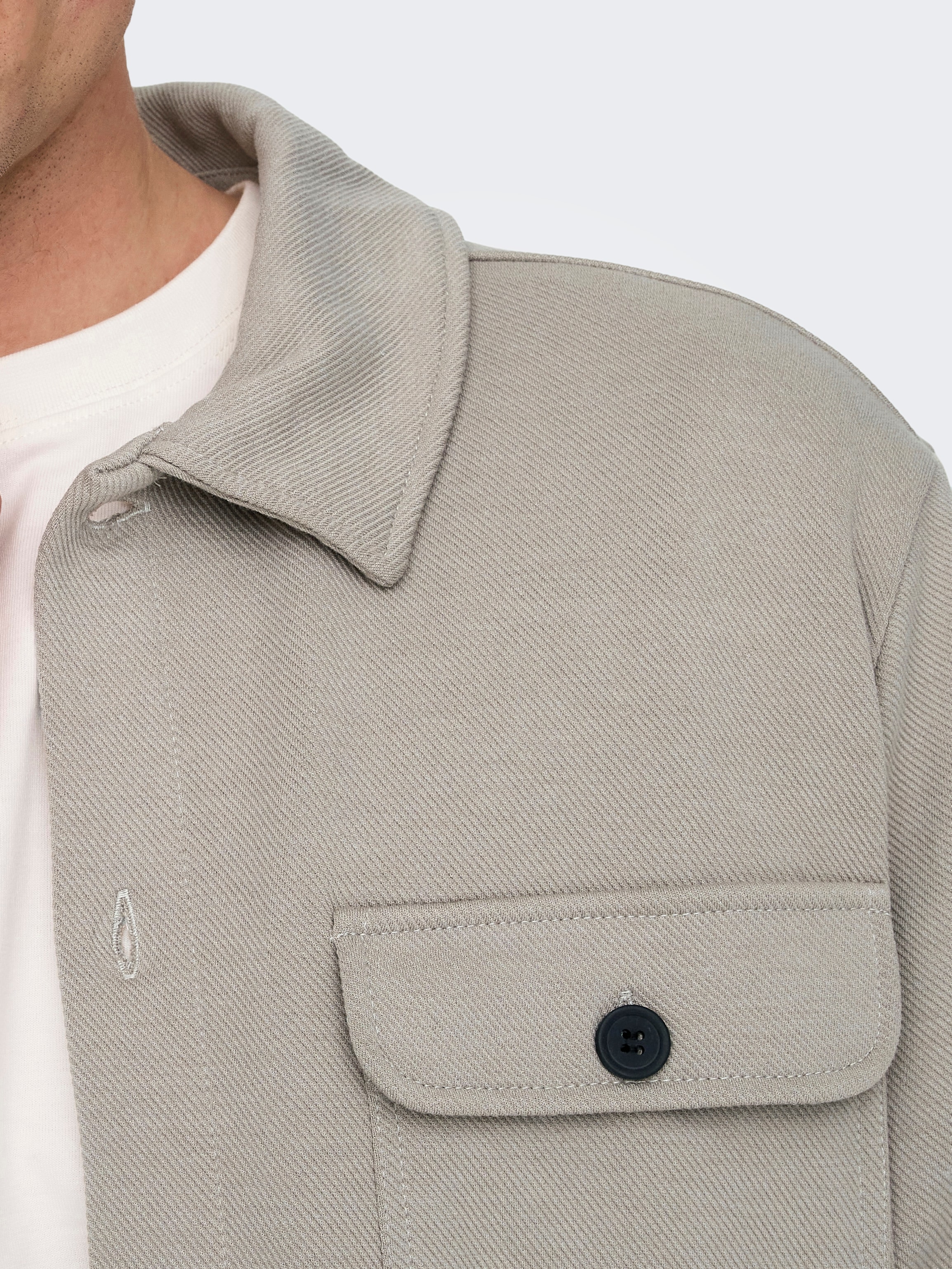 ONLY & SONS Langarmhemd »ONSNEWKODYL OVERSHIRT SWEAT NOOS« Materialmix, regular fit