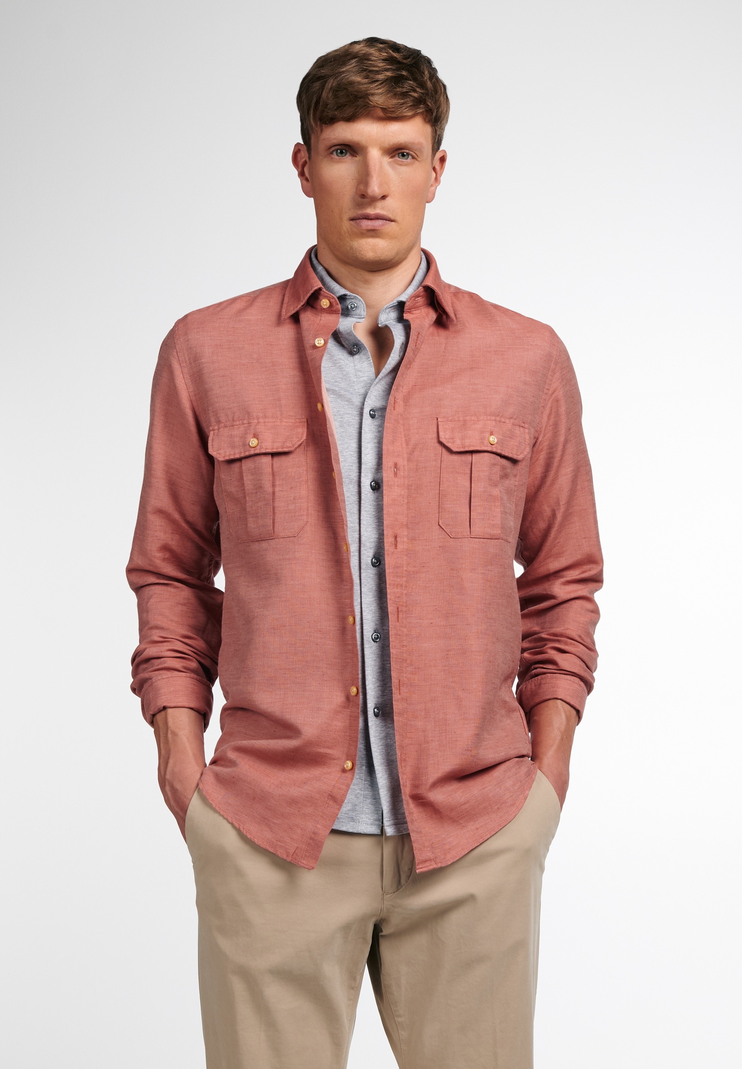 Eterna Langarmhemd »SLIM FIT« EASY IRON (bügelleicht)