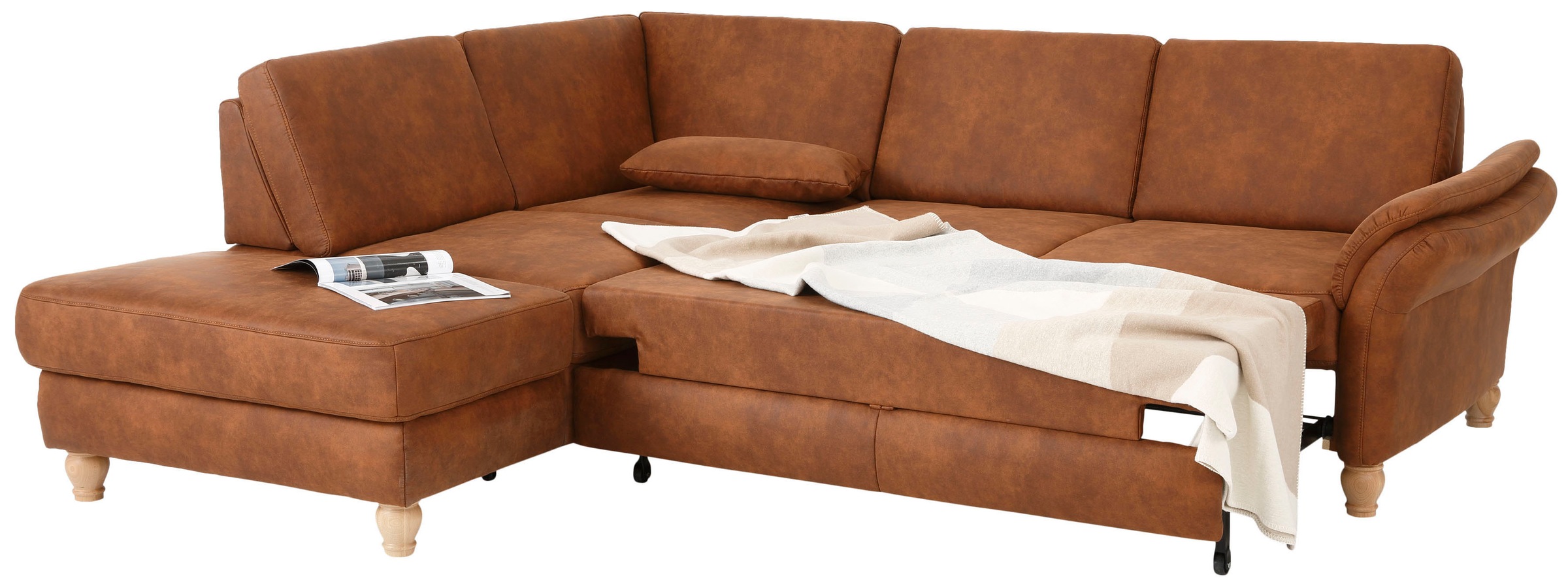 Home affaire Ecksofa »Palace L-Form«, incl. Sitztiefenverstellung, wahlweise mit Bettfunktion und Stauraum