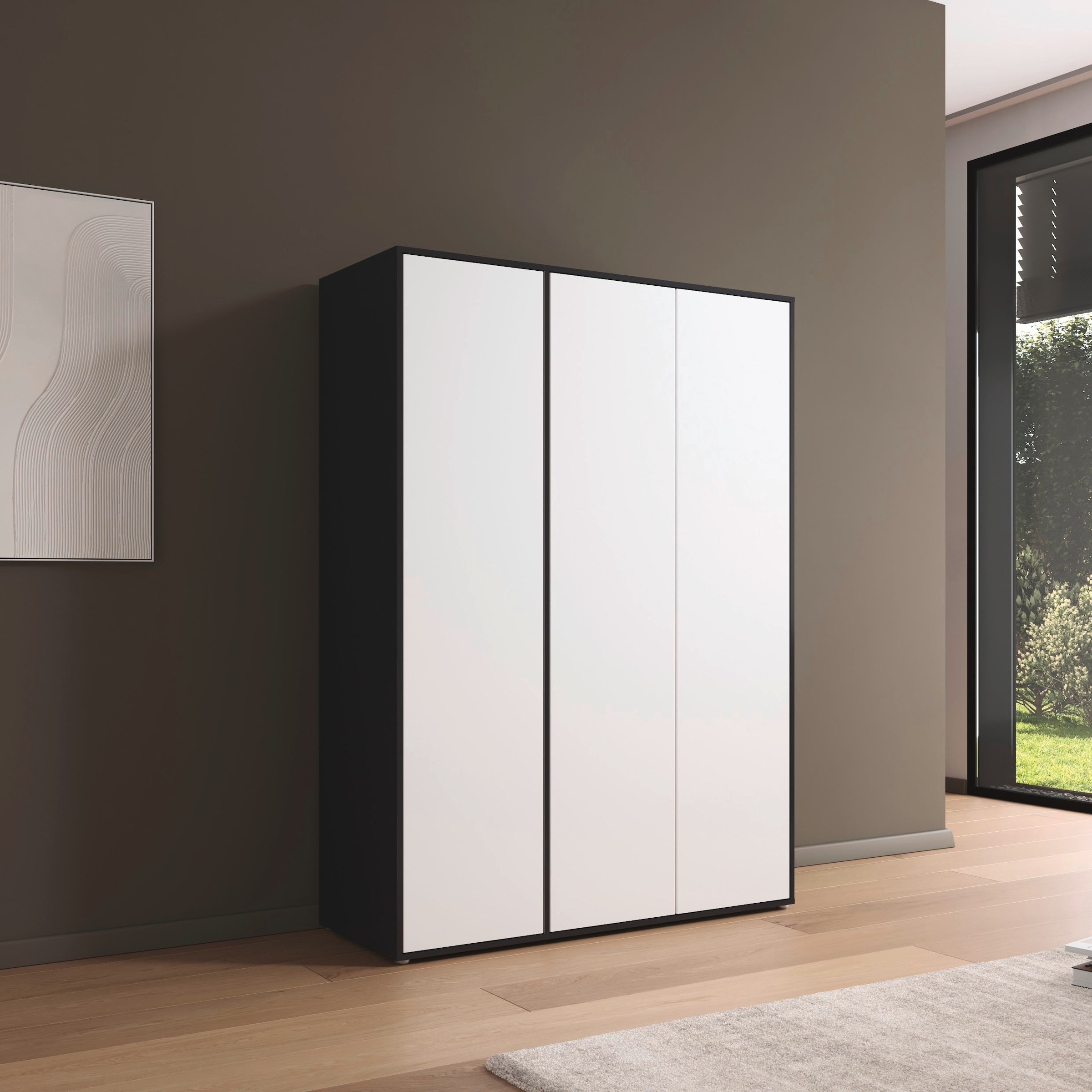 rauch Drehtürenschrank »Kleiderschrank Schrank Garderobe Wäscheschrank NABILA viel Stauraum«, (in 3 verschiedenen Ausstattungen BASIC/CLASSIC/PREMIUM), in 2 Breiten mit Push-to-Open Funktion TOPSELLER MADE IN GERMANY