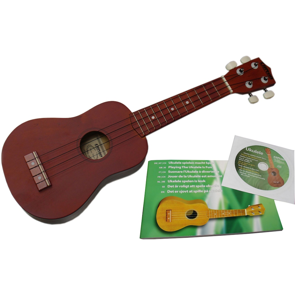 Clifton Ukulele »Sopran Ukulele mit Buch und CD, braun«