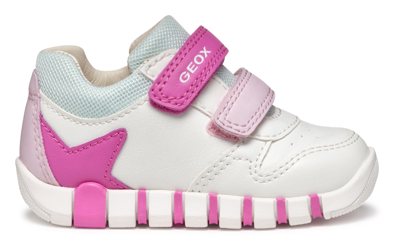 Geox Lauflernschuh »B IUPIDOO GIRL«, Sneaker, Klettschuh, Mädchenschuh mit großem Stern an der Ferse