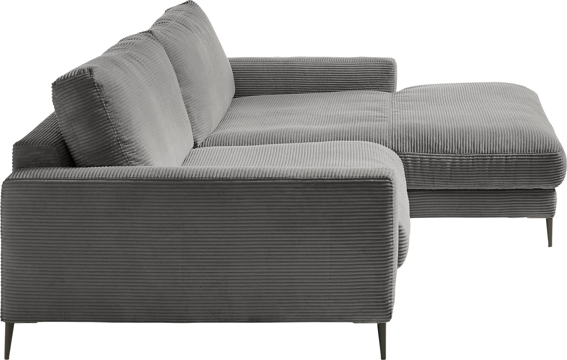 INOSIGN Ecksofa »Downtown, B/T/H: 272/190/84 cm L-Form«, weicher Sitzkomfort auch in Cord und Bouclé, incl. Zierkissen