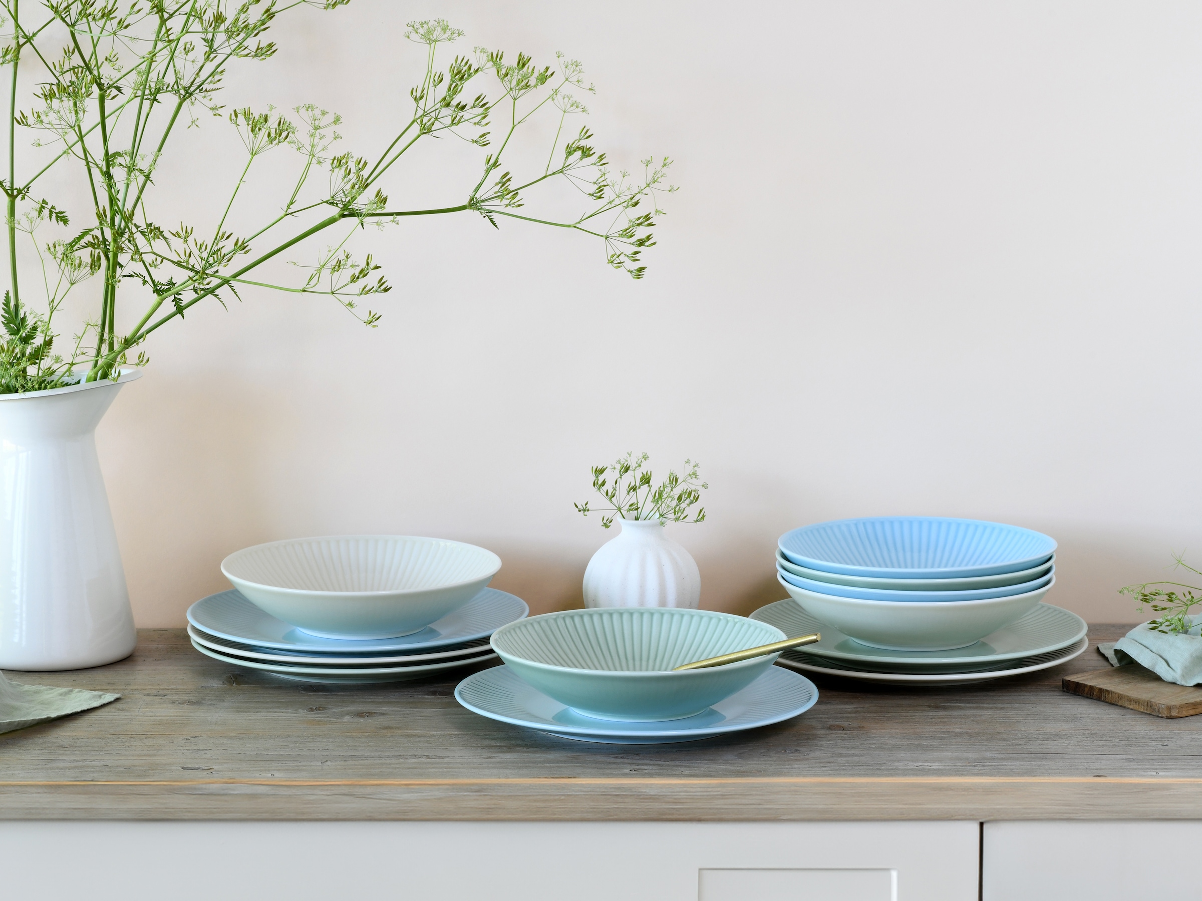 CreaTable Tafelservice »Valencia Pastell, Tafel-Service 12-tlg« Teller Set, Elegant, Boho Chic