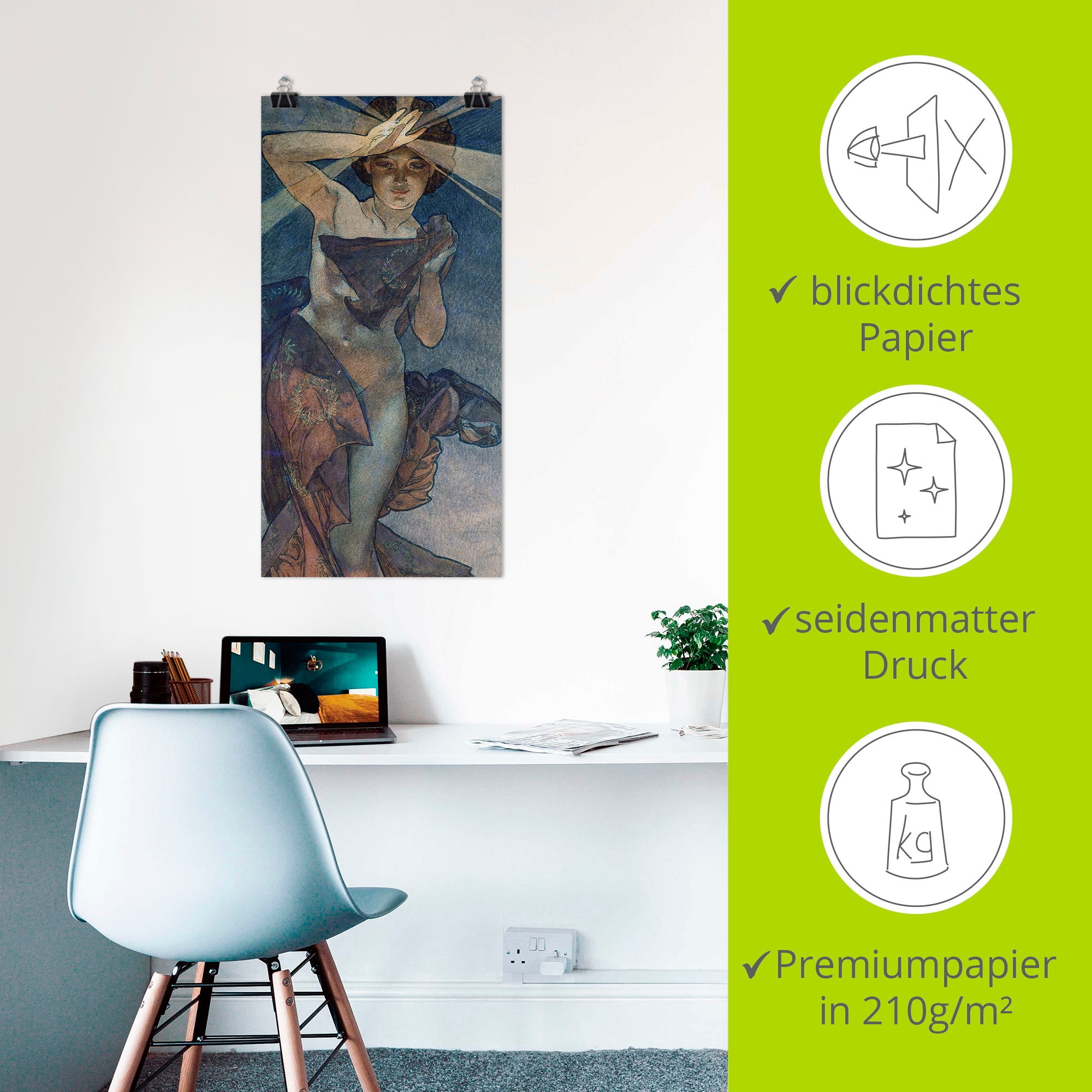 Artland Wandbild »Sterne Der Morgenstern 1902«, Frau, (1 St.), als Alubild, Outdoorbild, Leinwandbild, Poster in verschied. Größen