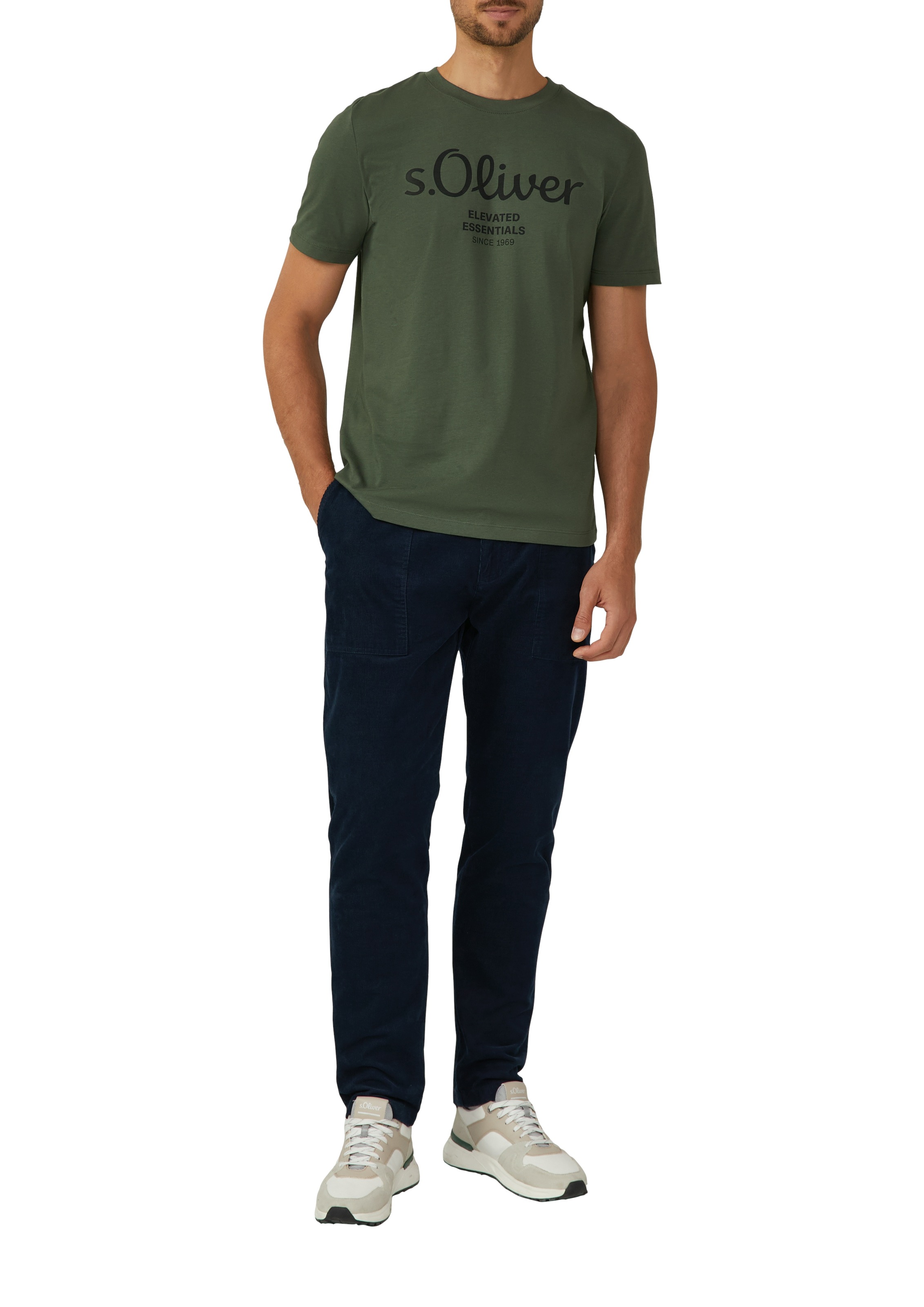 s.Oliver T-Shirt, (2 tlg.), mit großen Logo-Print, im 2er Pack
