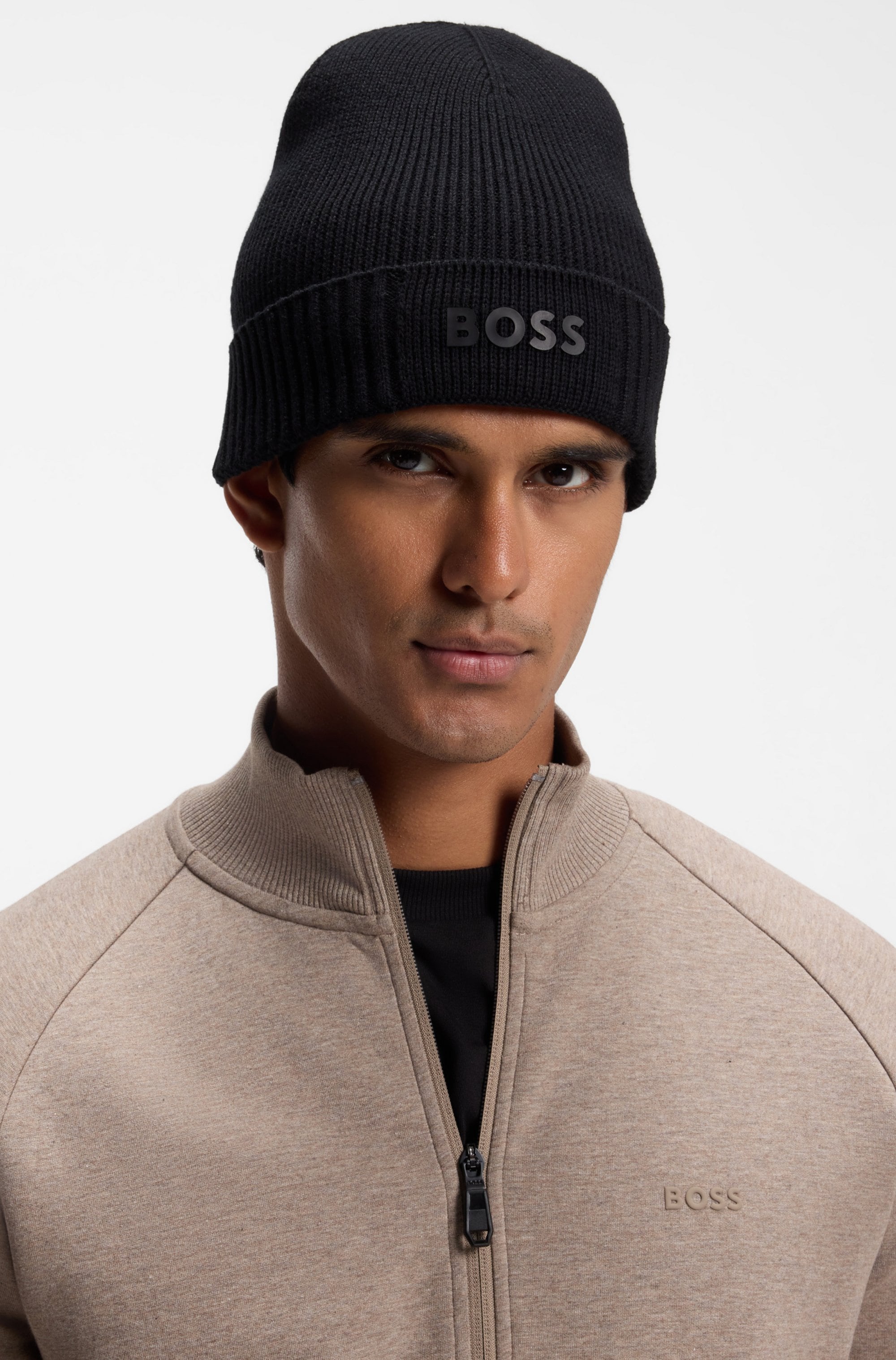 BOSS GREEN Beanie »Asic Beanie« aus Rippenstrick