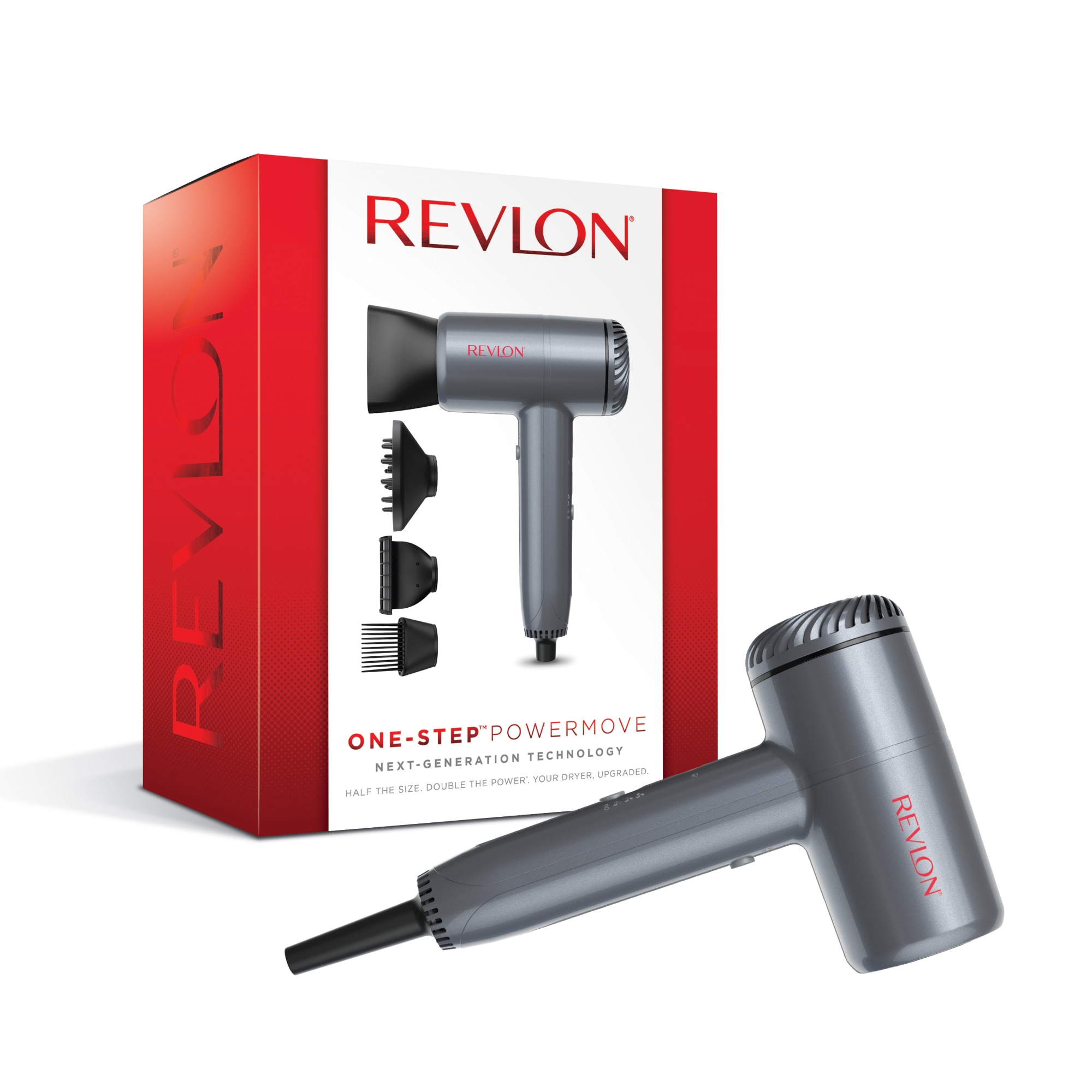 Revlon Haartrockner »One‑Step™ POWERMOVE - Technologie der nächsten Generation, RVDR5378E« 1.600 W 4 Aufsätze ultraleise & leicht bei doppelter Leistung; bürstenloser BLDC-Motor