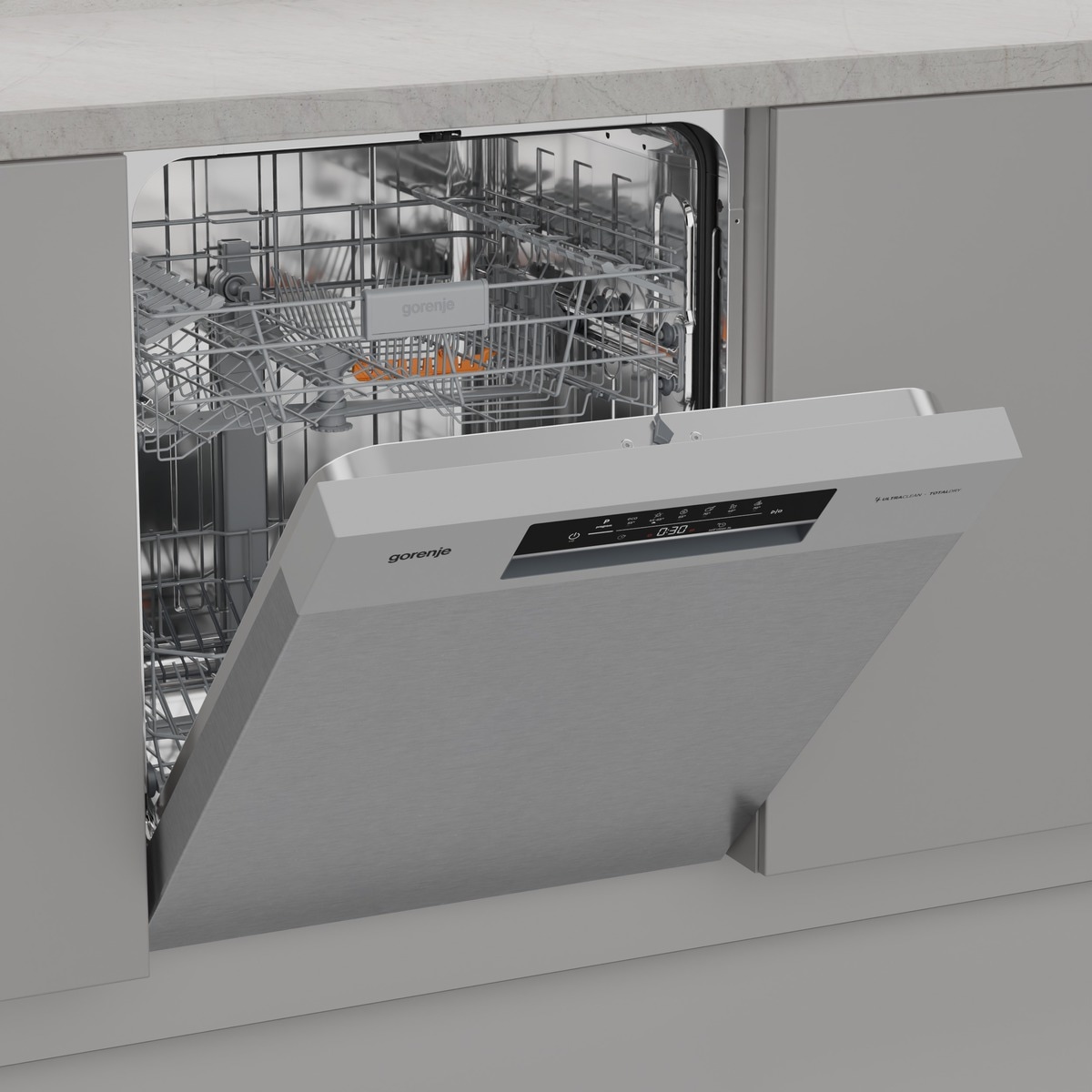 GORENJE Unterbaugeschirrspüler »GU642C90W« 9,7 l 14 tlg. Maßgedecke auto. Türöffnung, Hygiene Programm, Startzeitvorwahl