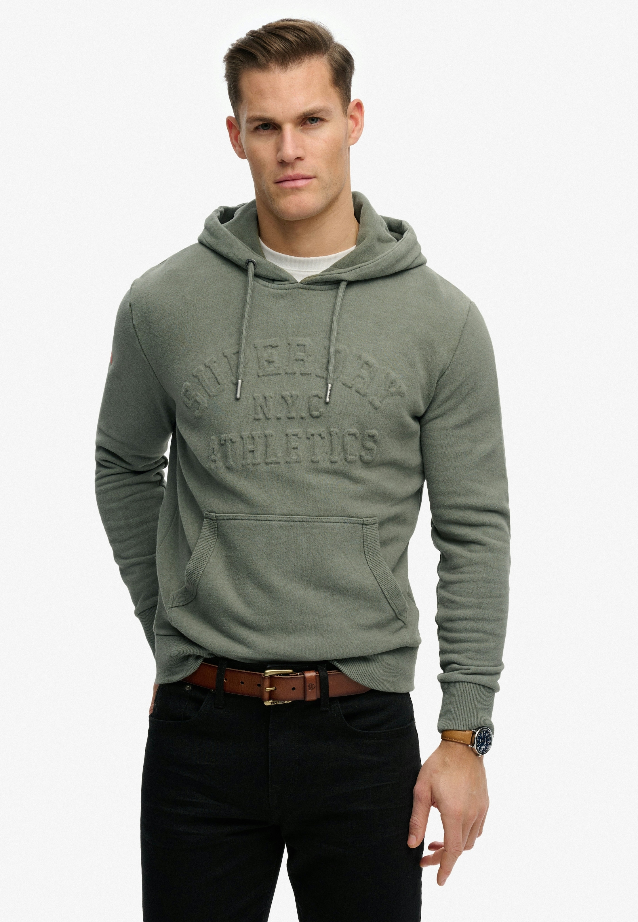 Superdry Kapuzensweatshirt »ATHLETIC EMBOSS RELAXED HOOD«, aus Baumwolle und angerauter Sweatware, Relaxed Fit
