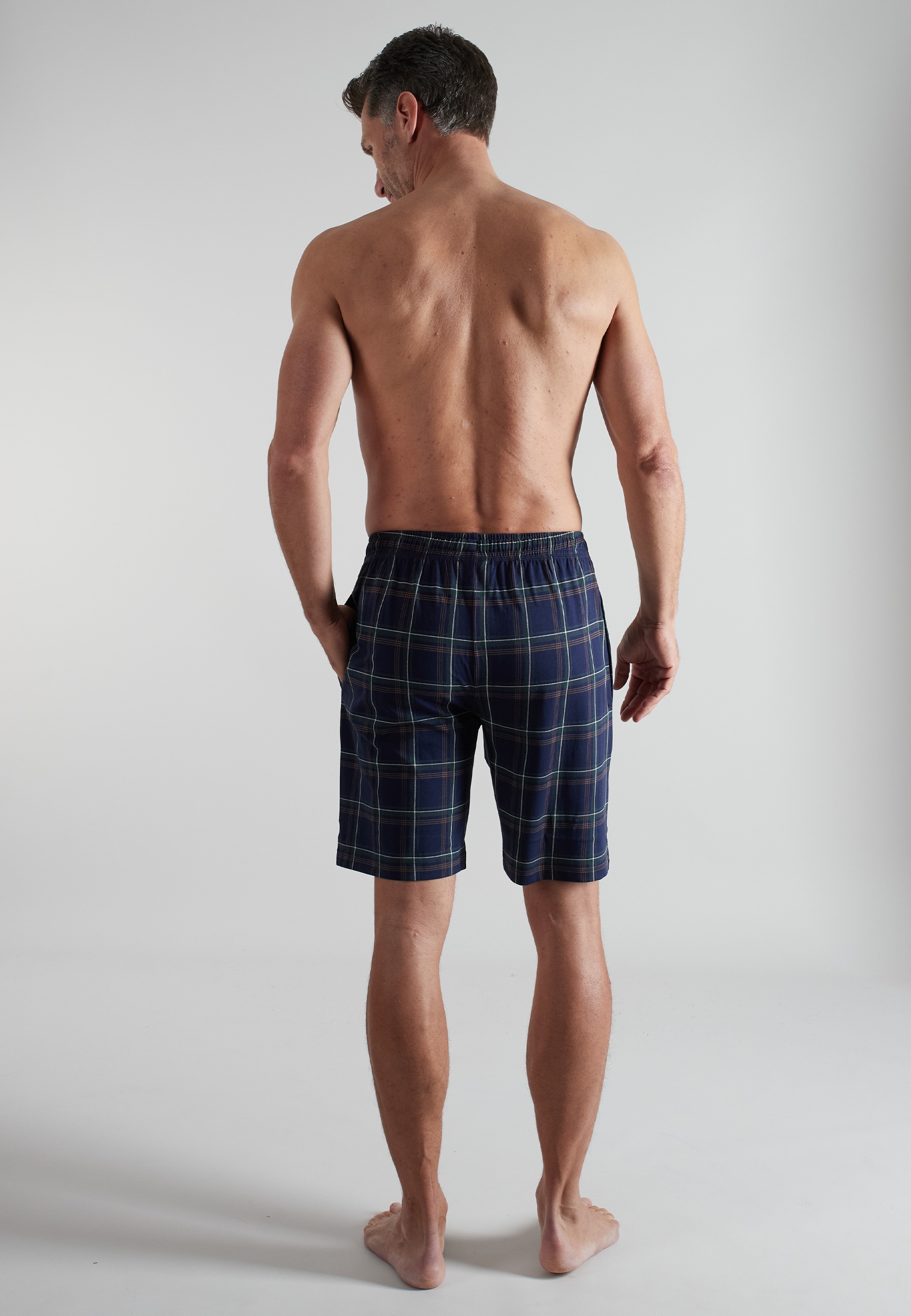 bugatti Pyjamahose  kurz, kariert, bequem, weich, mit Kordelzug, Baumwolle