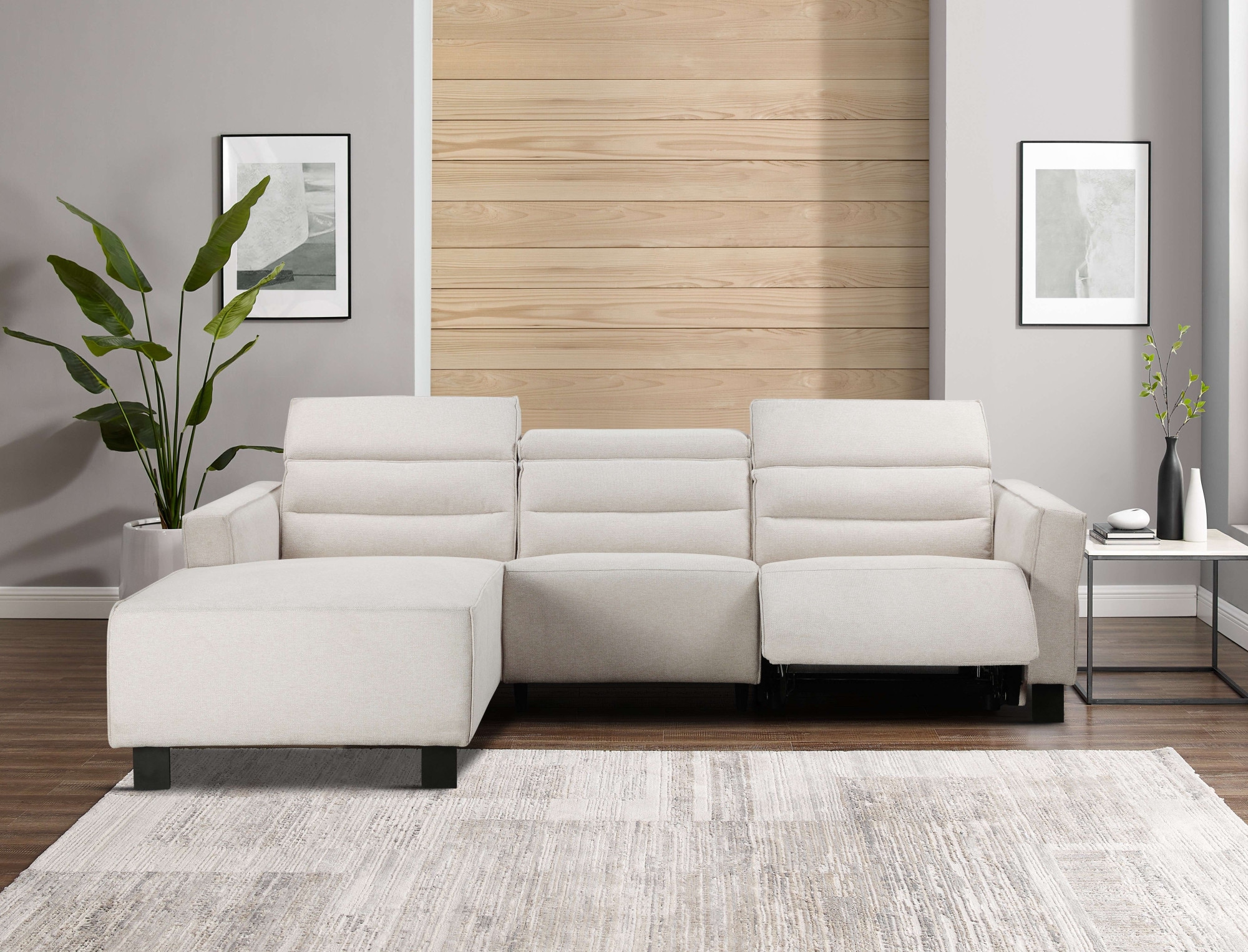 Places of Style Ecksofa »Carpari, L-Form, 263 cm, manuelle o. elektrische Relaxfunktion,«, USB A/C und Kopfteilverstellung
