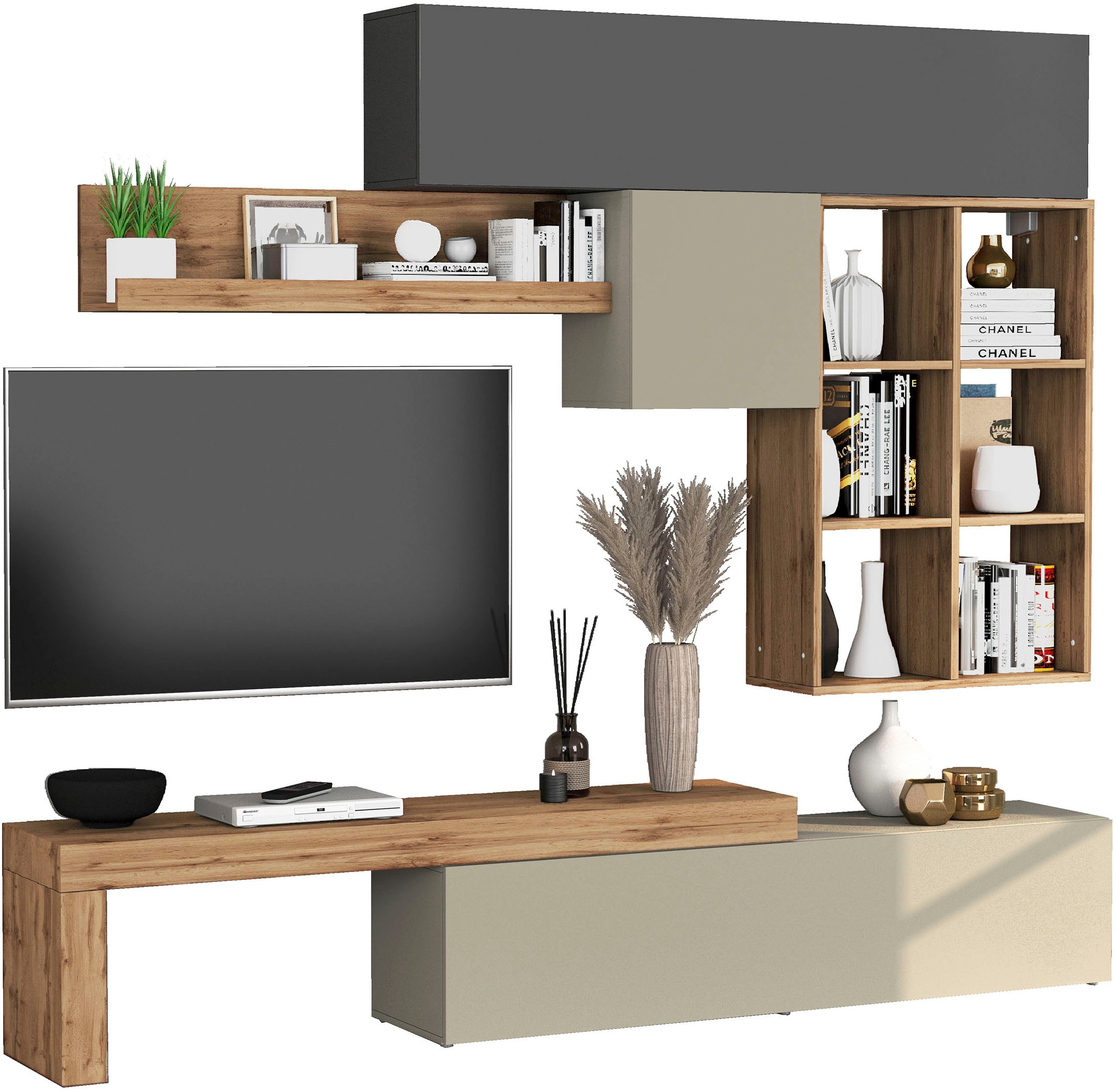 OTTO home Wohnwand »Chronos Wohnwand, Medienwand, 5-er set« 5 Stk. tlg.