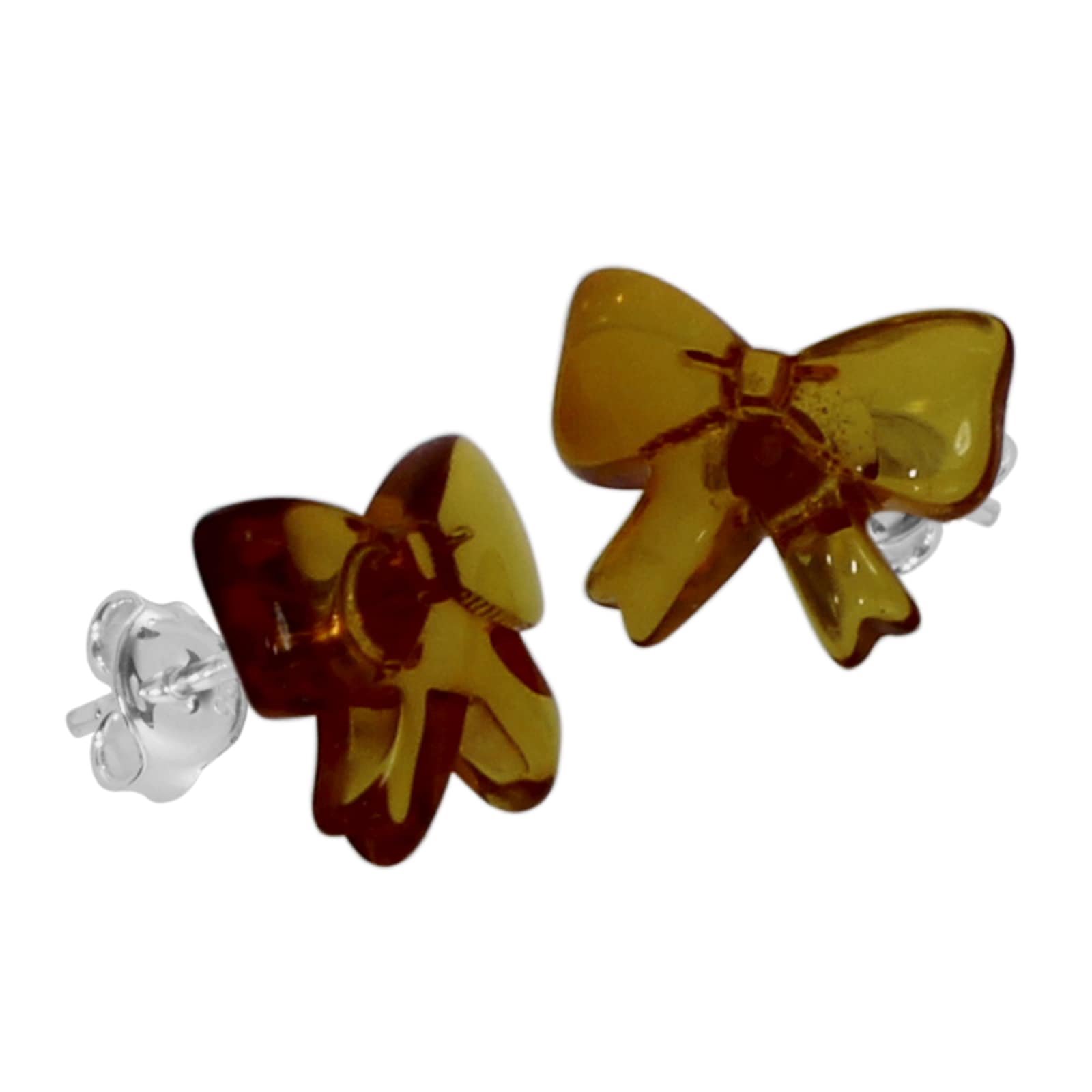 OSTSEE-SCHMUCK Paar Ohrstecker »- Schleife - Silber 925/000 - Bernstein«