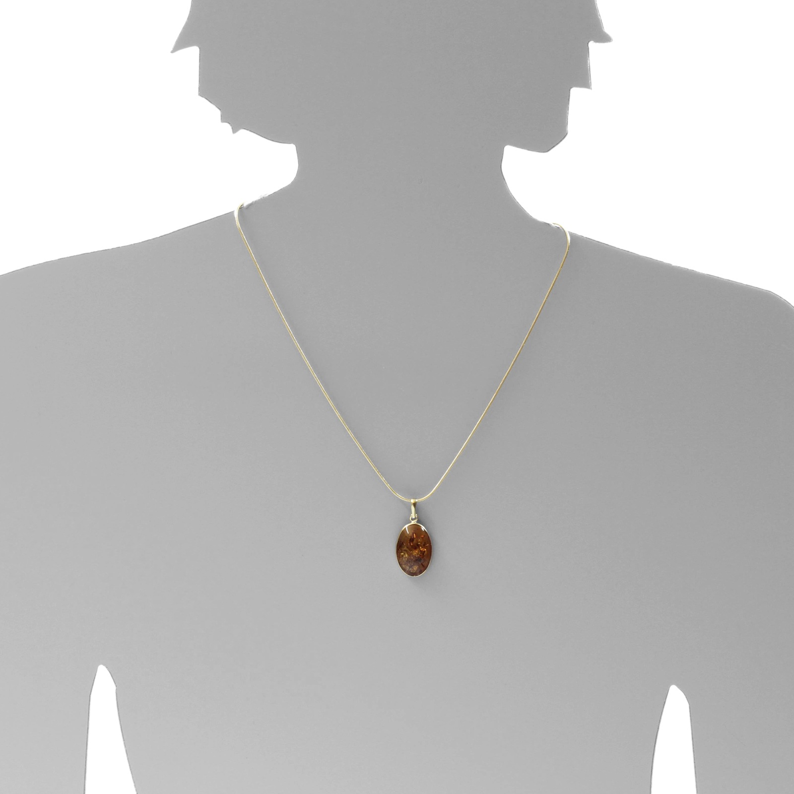 OSTSEE-SCHMUCK Kettenanhänger »- Classic 24x16 - Gold 333/000 - Bernstein«