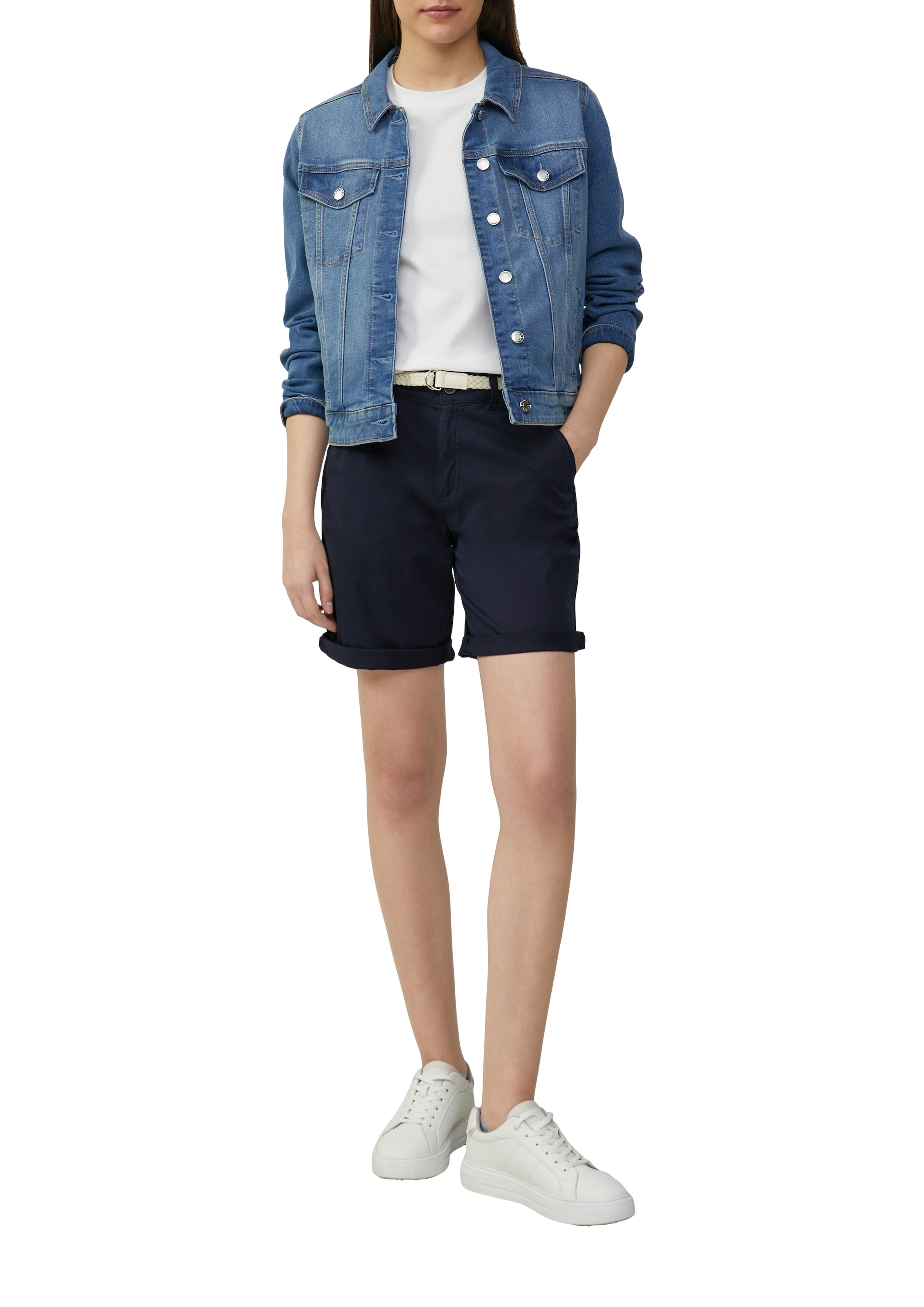 s.Oliver Chinoshorts, mit geflochtenem Gürtel