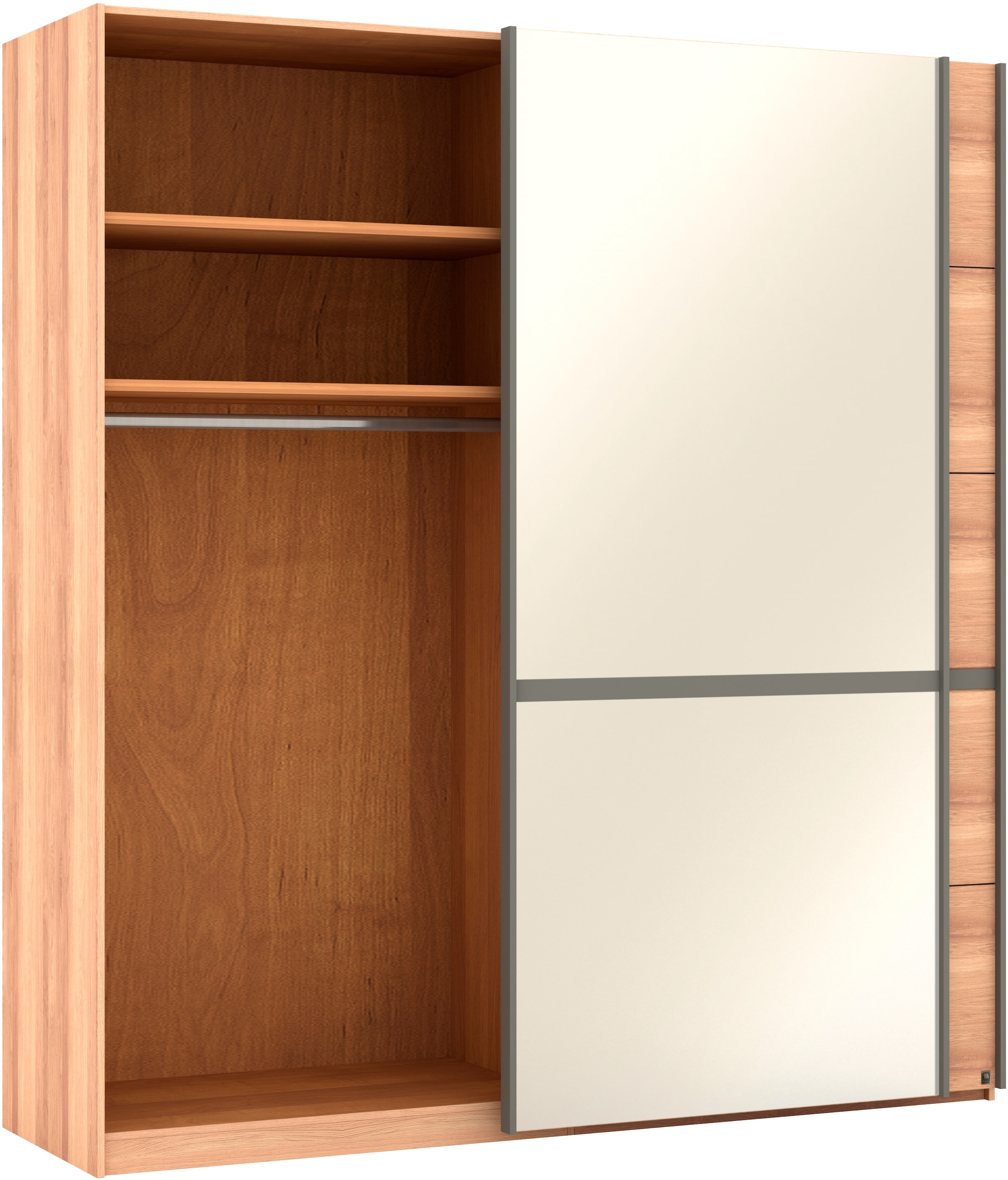 Musterring Schwebetürenschrank »Sorrent, Kleiderschrank, Schrank, Schiebetüren«, (Teilmassiv Eiche, MADE IN GERMANY), Türen in Eiche massiv mit Kassetten-Optik, verschiedene Maße verfügbar
