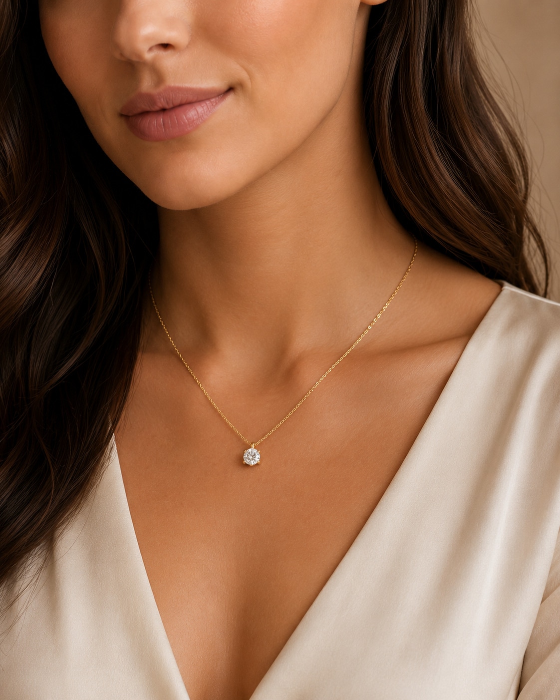 ONE ELEMENT Kette mit Anhänger »Collier Halskette aus 585 Gold - 45 cm«