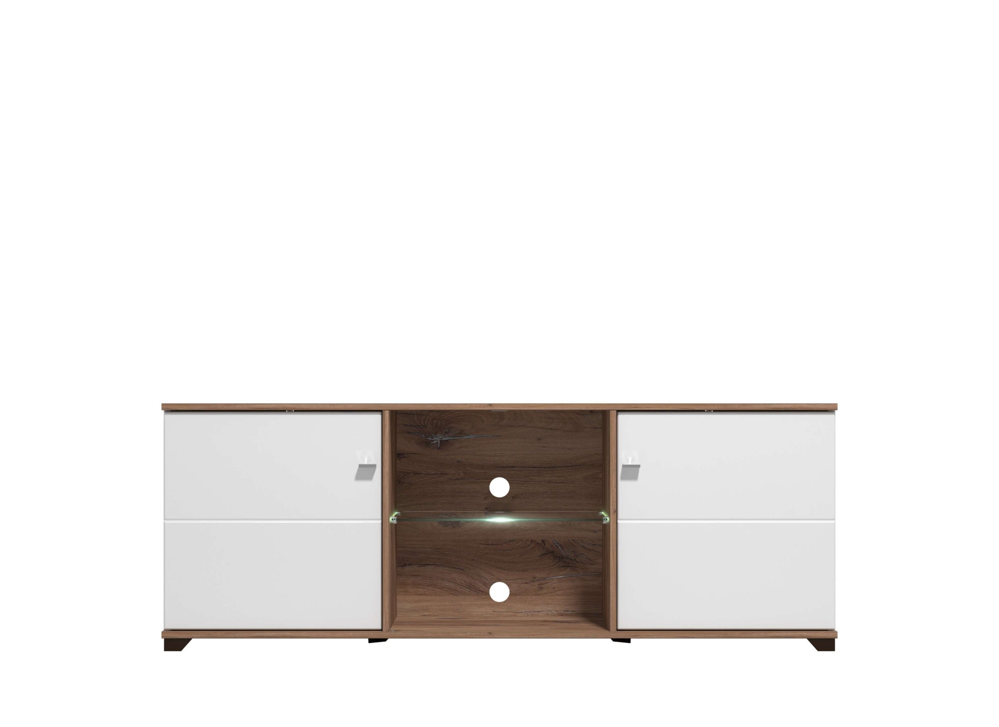 INOSIGN TV-Board »Burgundy Lowboard, TV-Schrank, TV-Ständer, Hochglanzfonten«, Hochglanzfronten und eine Innenausstattung in Flagstaff Eiche