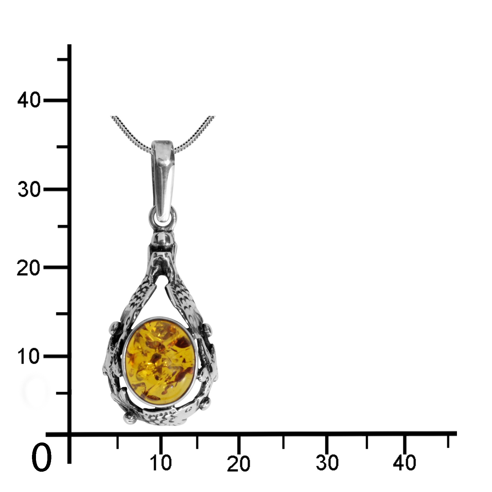 OSTSEE-SCHMUCK Kette mit Anhänger »- Fischland 34x14 mm - Silber 925/000 - Bernstein«