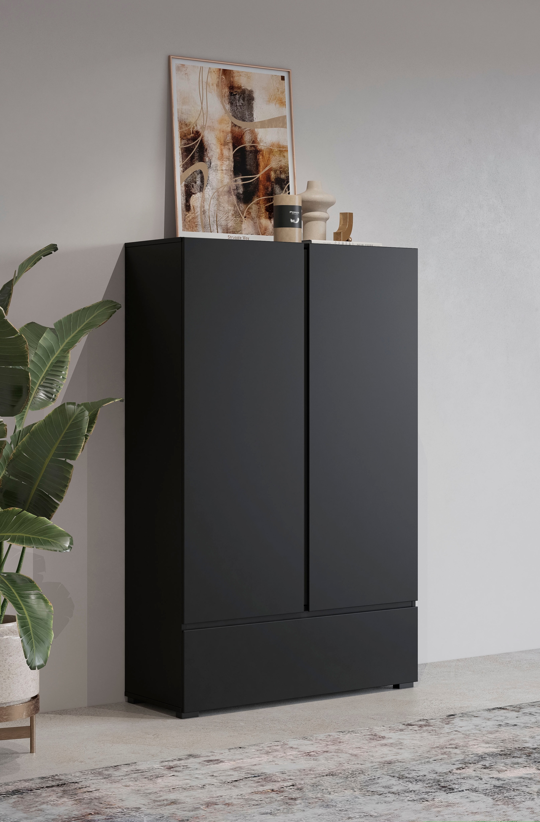 OTTO home Mehrzweckschrank »Cross,Breite 89 cm, Highboard, Universalschrank, Garderobe« Waescheschrank mit viel Stauraum, Einlegeböden verstellbar