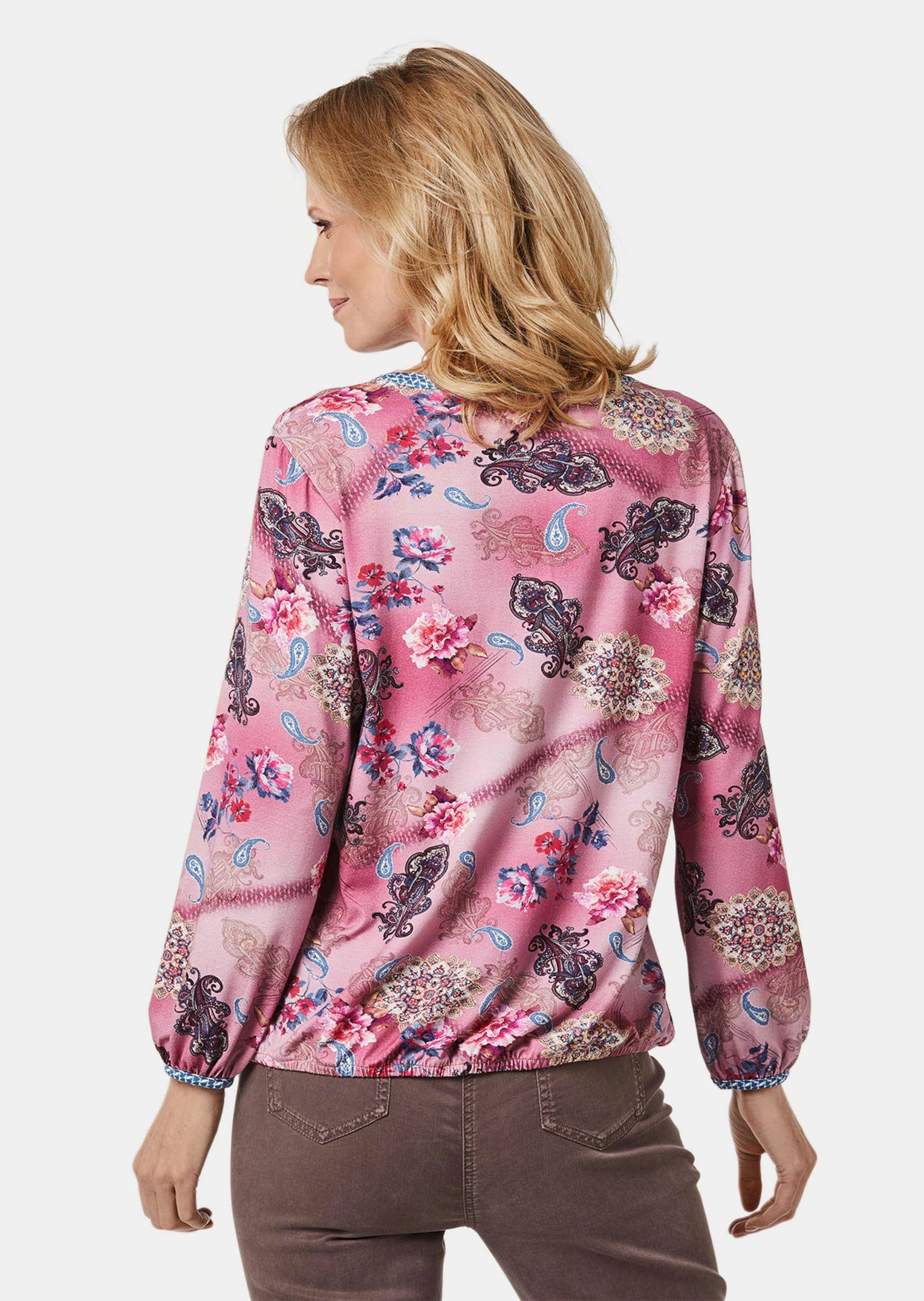 GOLDNER Print-Shirt »Kurzgröße Paisley-Druckshirt mit schönem Ausschnitt«