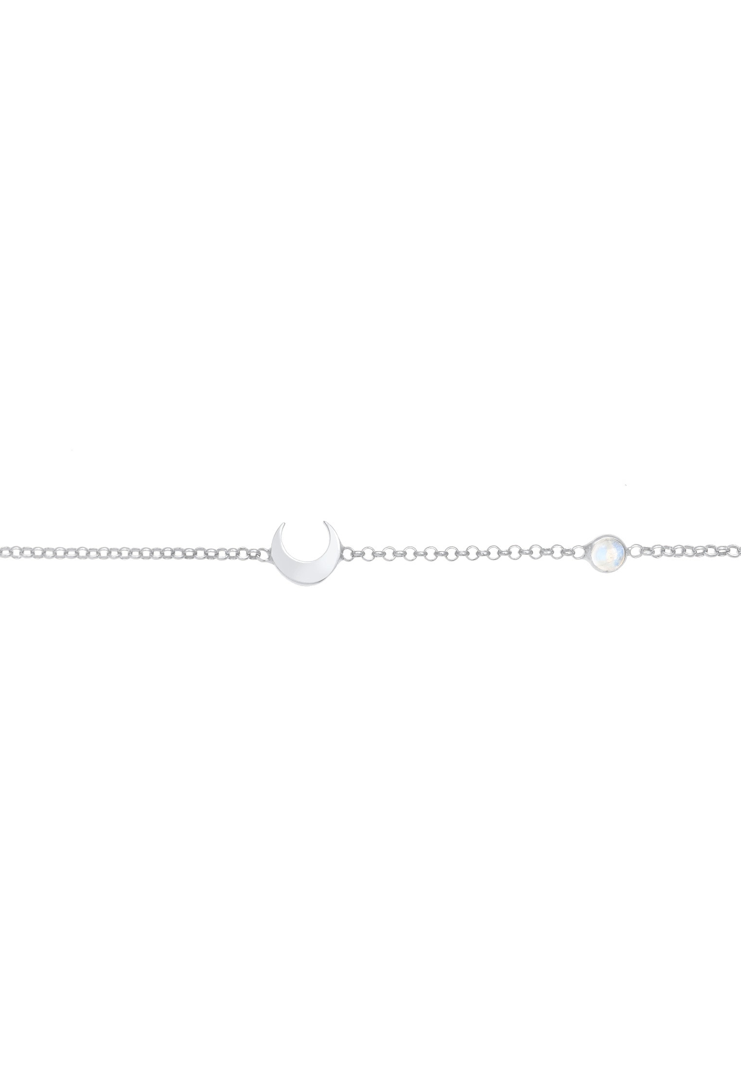 Elli Silberkette »Halskette Halbmond Astro Mondstein 925 Silber«