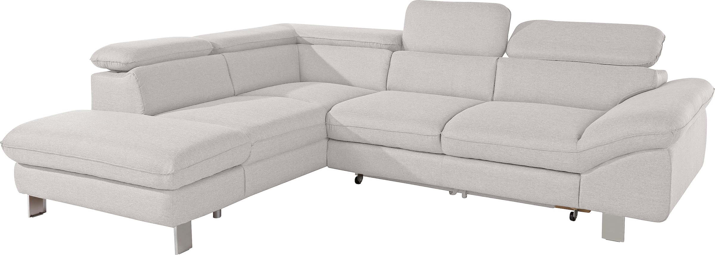 COTTA Polstergarnitur »Driver«, (Set, 2 tlg.), bestehend aus Ecksofa und Hocker, mit Kopfteilverstellung