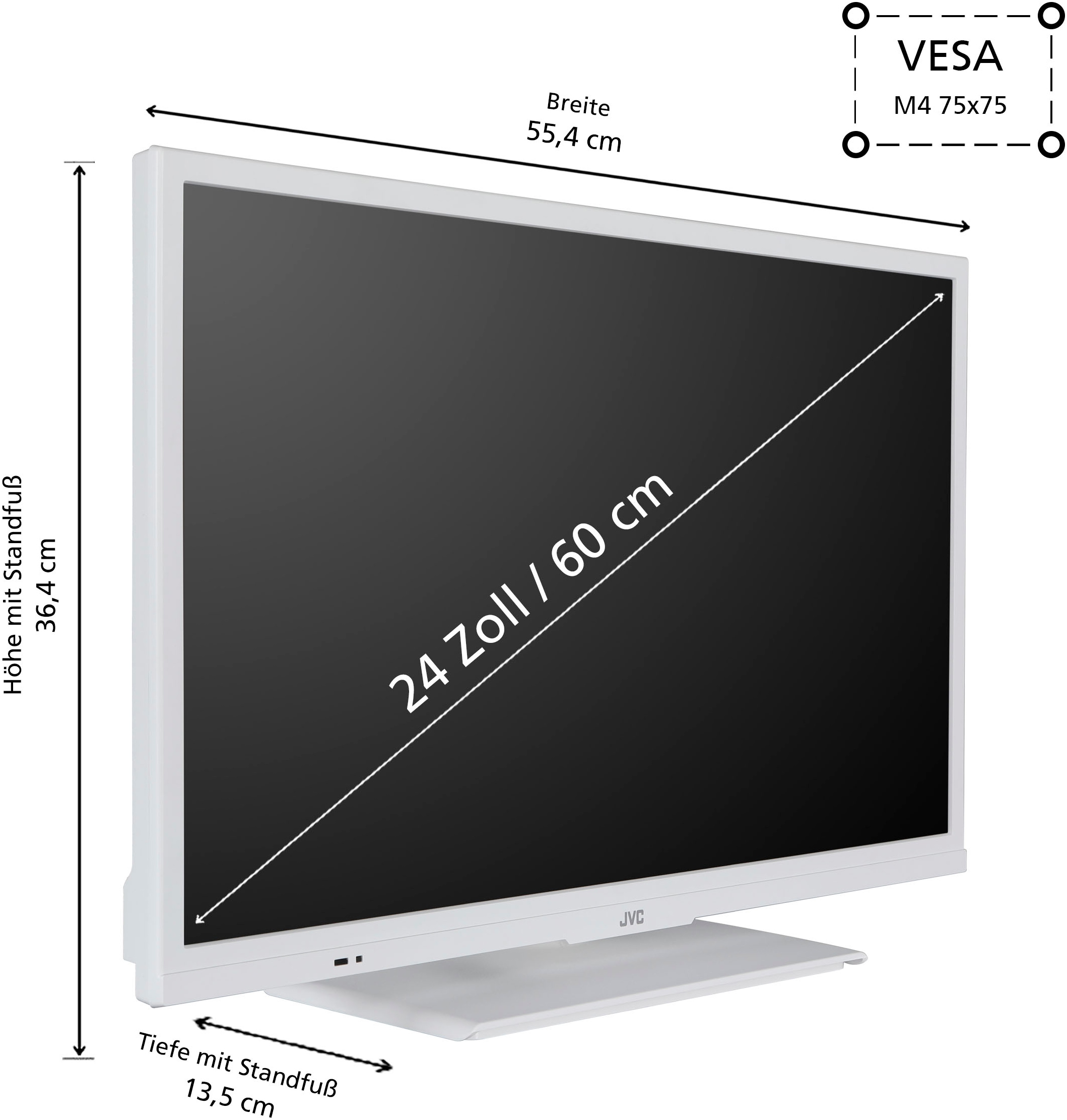 JVC LED-Fernseher »LT-24VH5455W«, HD ready, Smart-TV