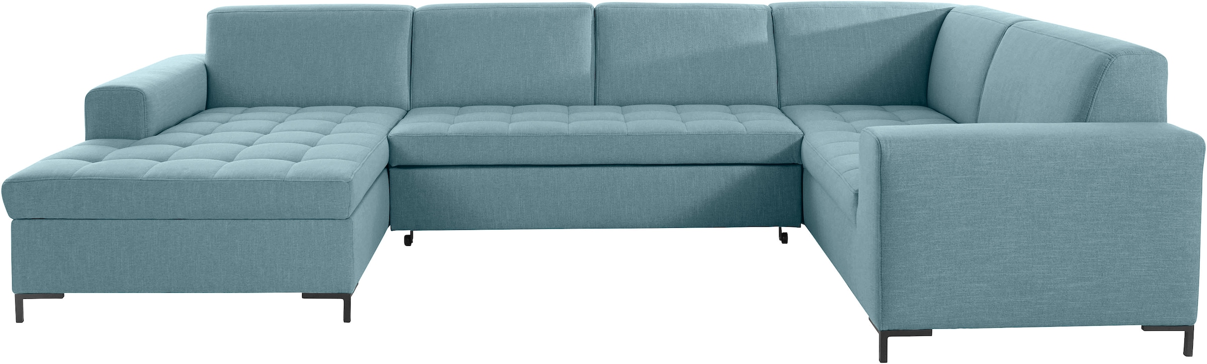 OTTO products Wohnlandschaft »Grazzo, aktuelle Steppung im Sitz, viel Platz, U-Form, Breite 332cm«, hochwertige Stoffe aus recyceltem Material, Steppung im Sitzbereich