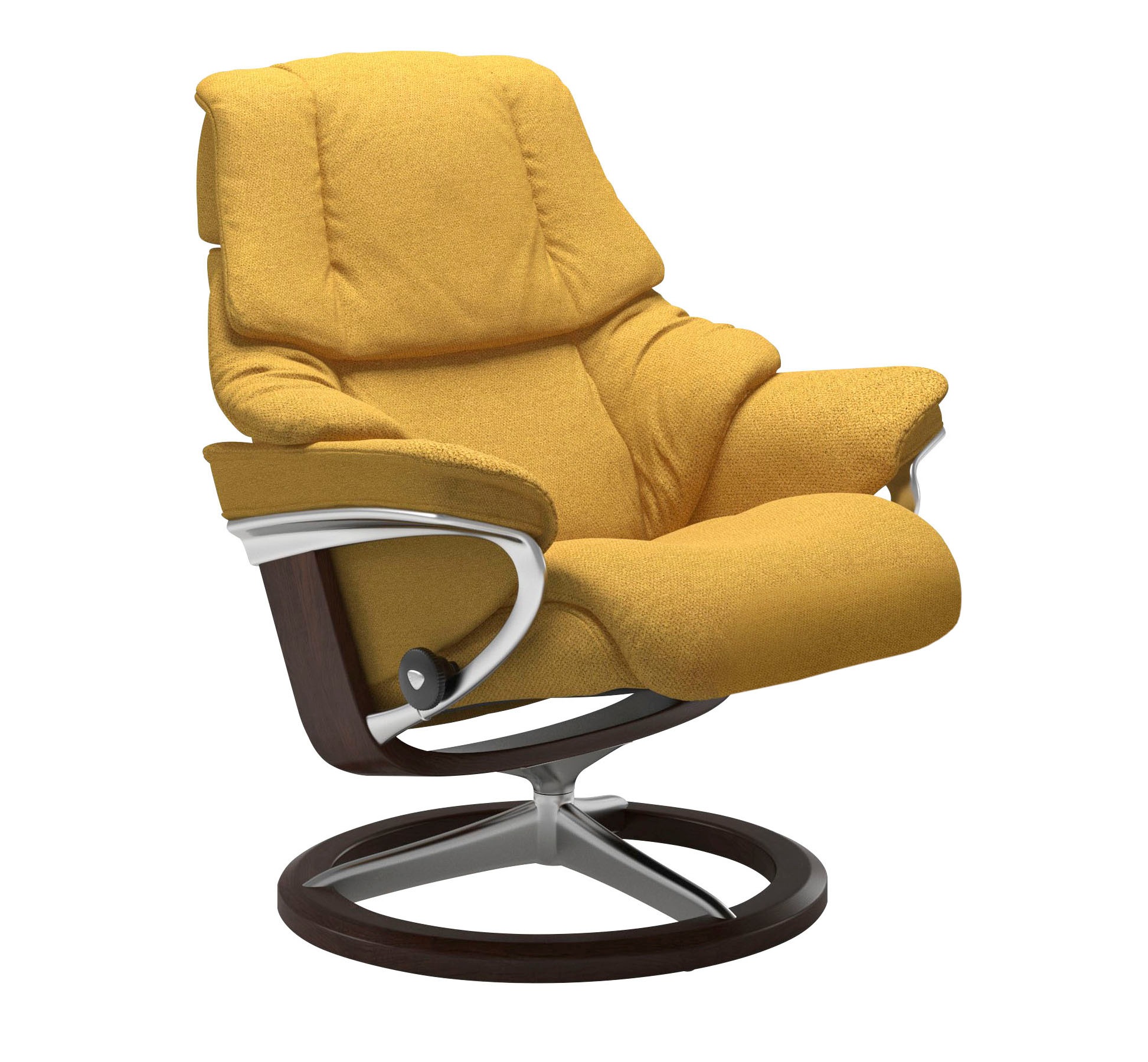Stressless® Relaxsessel »Reno«, (Set, Relaxsessel mit Hocker), mit Hocker, mit Signature Base, Größe S, M & L, Gestell Braun