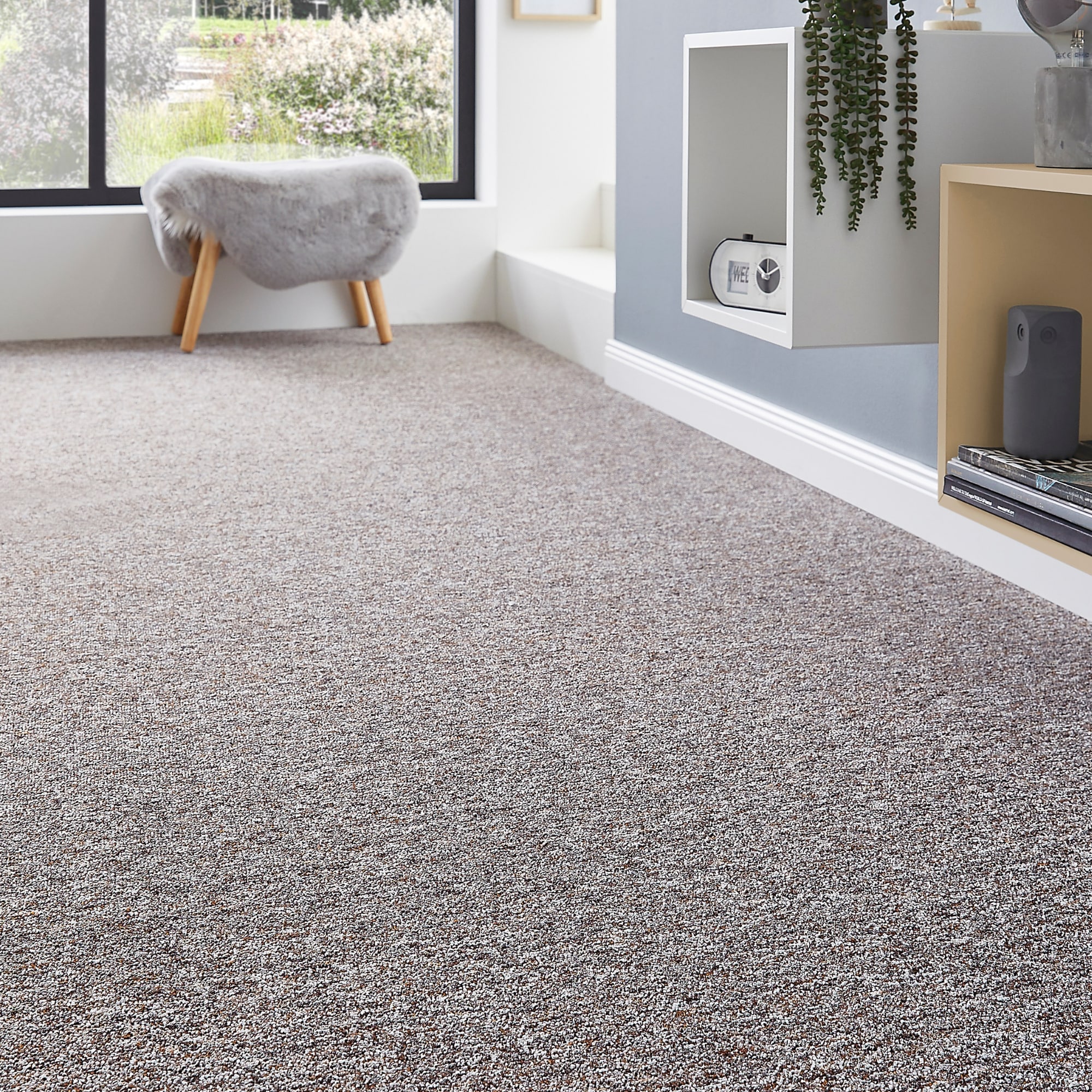 Andiamo Teppichboden »Gambia, Feinschlinge, Made in Belgium«, rechteckig, 7,2 mm Höhe, meliert, Breite 400 cm oder 500 cm, strapazierfähig, pflegeleicht