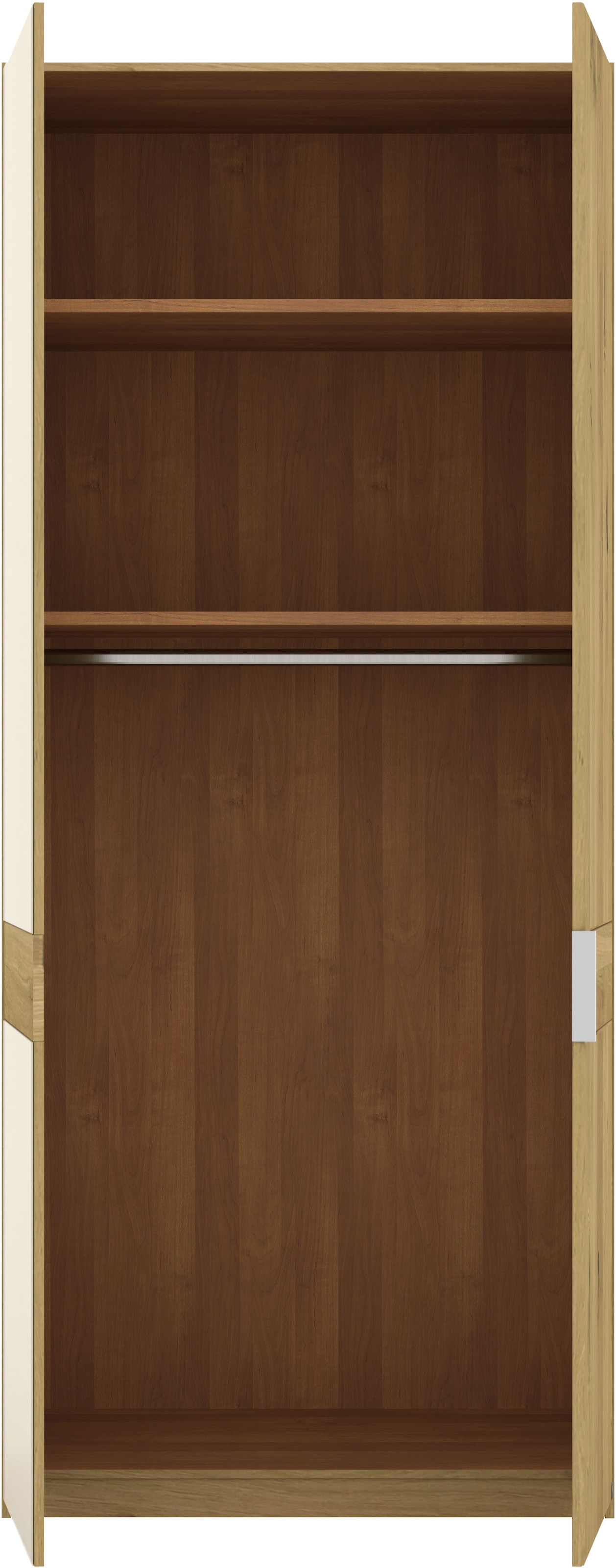Musterring Drehtürenschrank »Savona, Kleiderschrank, Schrank, Garderobe, teilmassiv Eiche«, (mit Türdämpfern, mit Spiegel oder Glas, extra Böden, MADE IN GERMANY), Türen in Bianco-Eiche massiv, Spiegel-/Glastüren, verschiedene Größen