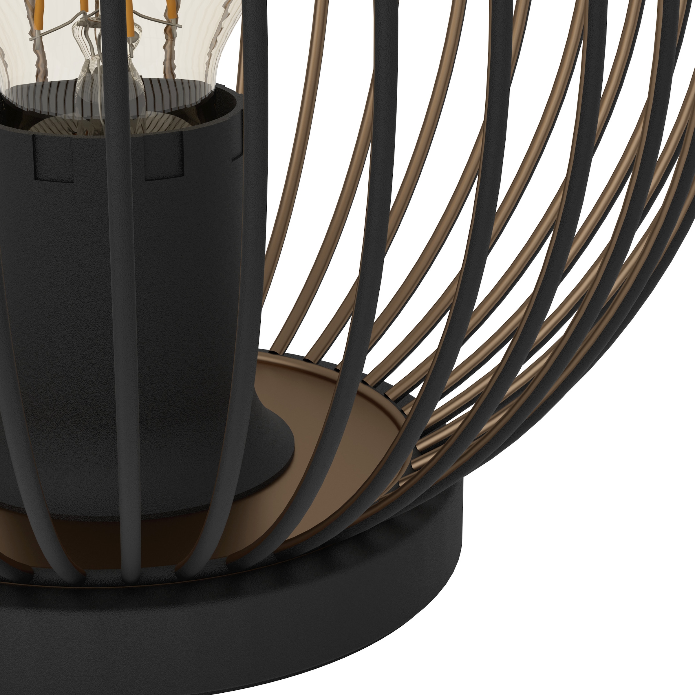 EGLO Tischleuchte »ALMANZORA Tischlampe - Stahl - E27 - 1X60W - IP20« E27 1 Stk. Nachttischlampe, Schreibtischleuchte, Leselampe, H18,5 x Ø20 cm